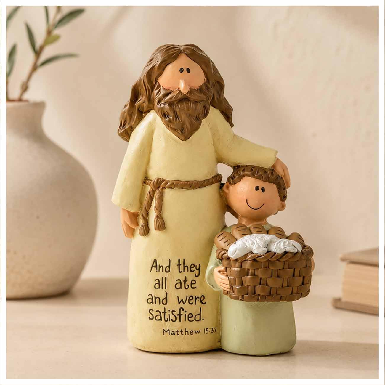 MeritMode Jesus And Boy Figurine, Matthew 15:37 Christian Gift