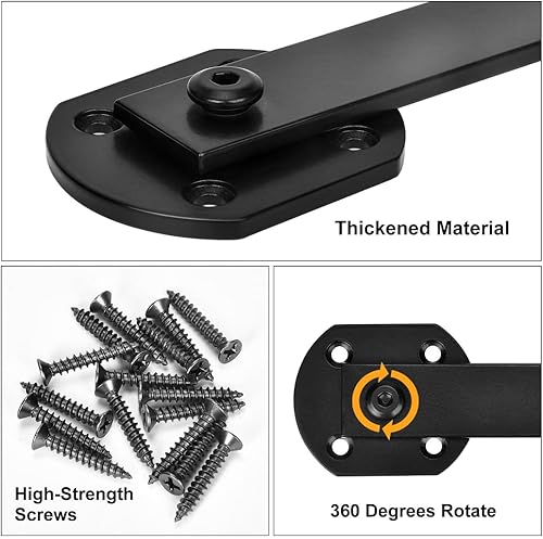 Miniatura 3 de Cerradura de puerta rústica de granero para barra, puerta de gabinete de 6.5 pulgadas de longitud, revestimiento de polvo de hierro resistente (2