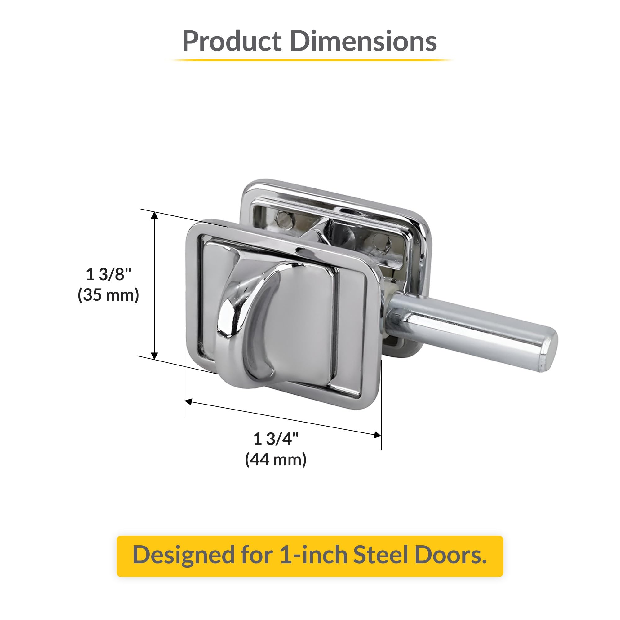 Brixwell 91-292 Concealed Latch With Square Hole, Polished Chrome Finish, Fits 1