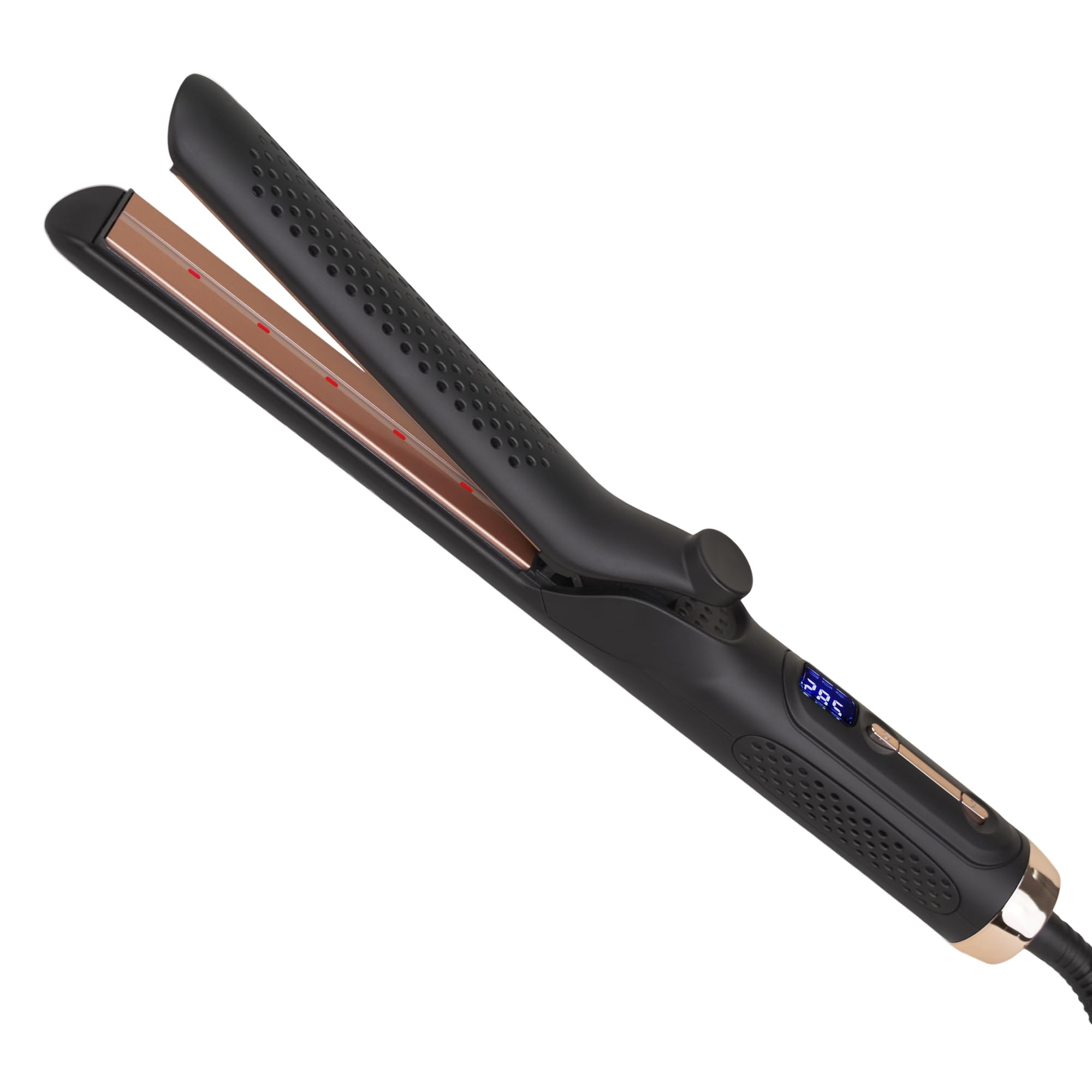 Jon Renau Infrared Duo Styler, Hair Styling Iron with Cooling Fan, Ceramic Plate Curved Barrel for Straightening and Curling, Safe for Human Hair, Alternative H