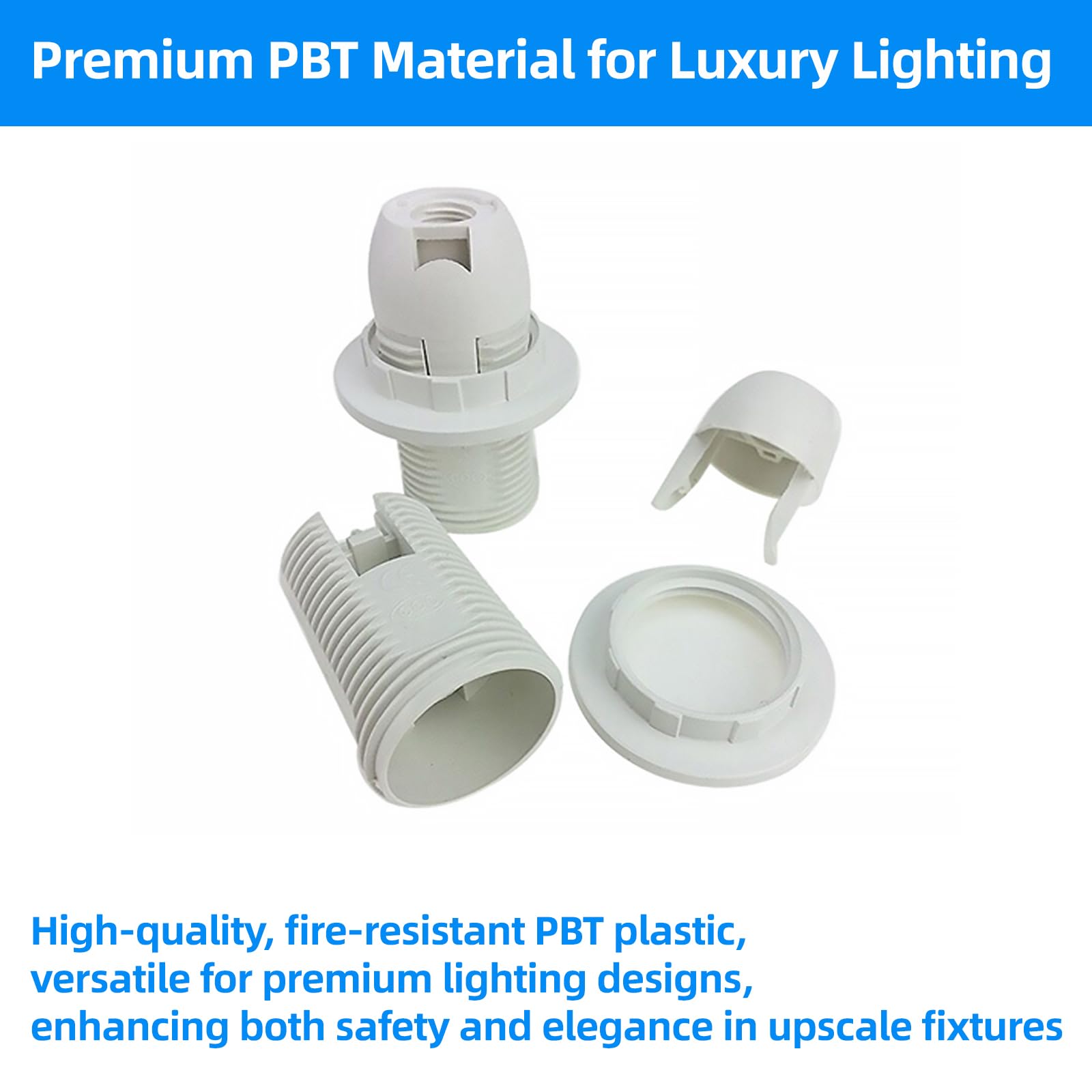 HAPPOW 2 Pack E14 Lamp Holder, White Edison Screw Lamp Holder with Plastic Shell Light Bulb Socket - Image 3