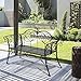 HLC Black Outdoor Bench Patent Design Romance Two Seat Bench for Garden Park