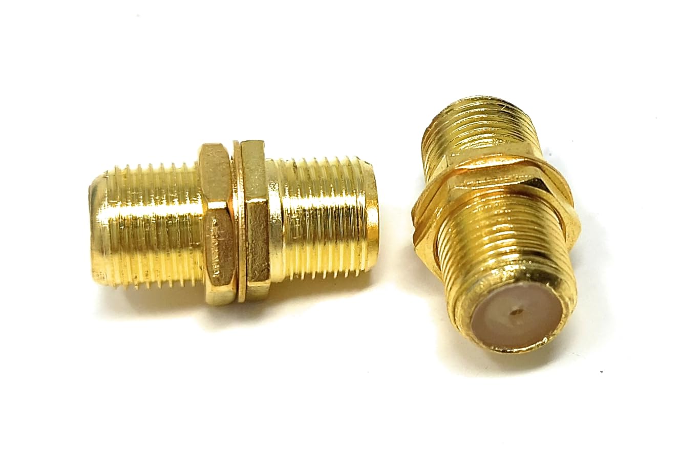 DRUT 2pcs F-Type to F-Type Coupler Adapter Female to Female RG6 Coaxial TV Cable Extension Barrel Connectors (Gold) - Image 4