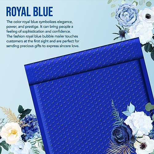 Image of Fuxury Large Bubble Mailers 10.5x16 inch 40 Pack Self Seal Padded Envelopes Waterproof Mailing Envelopes Bubble #5 Cushioning Padded Mailers for Small Business Packaging Royal Blue