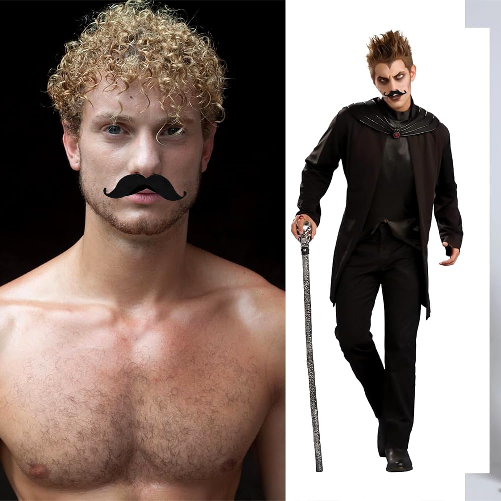 Moustache Mario Lot De 48 Fausses Moustaches Auto-Adhésives - 16 Styles Différents, Pour