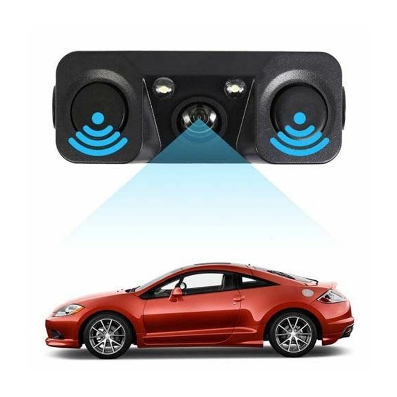 Cámara De Visión Trasera For Automóvil 3 En 1 Detector De Radar De Estacionamiento Sensor Visión Nocturna LED