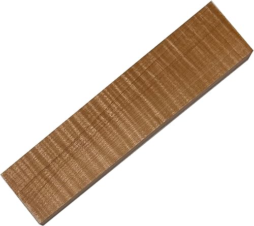 Exotic Wood Zone 's Flame Curly Hard Maple Hardwood Guitarra acústicaeléctrica Luthier Bridge Blank  7-12 x 2 x 716 pulgadas  Suministros musicales