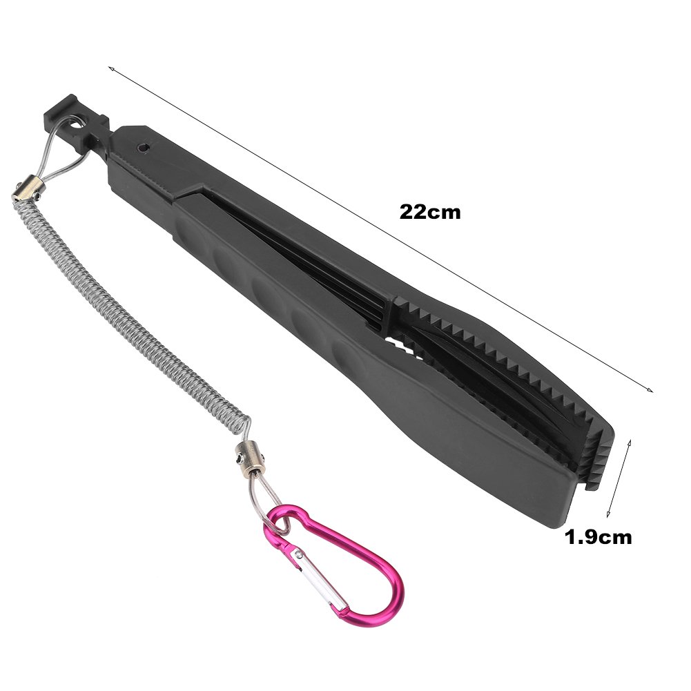 Zerone Pinza per Pesce Impugnatura con Cinturino da Polso Impugnatura per Pesci Antiscivolo Morsetto per Pesci Portatile in Plastica per la Cattura del Pesce(Black)