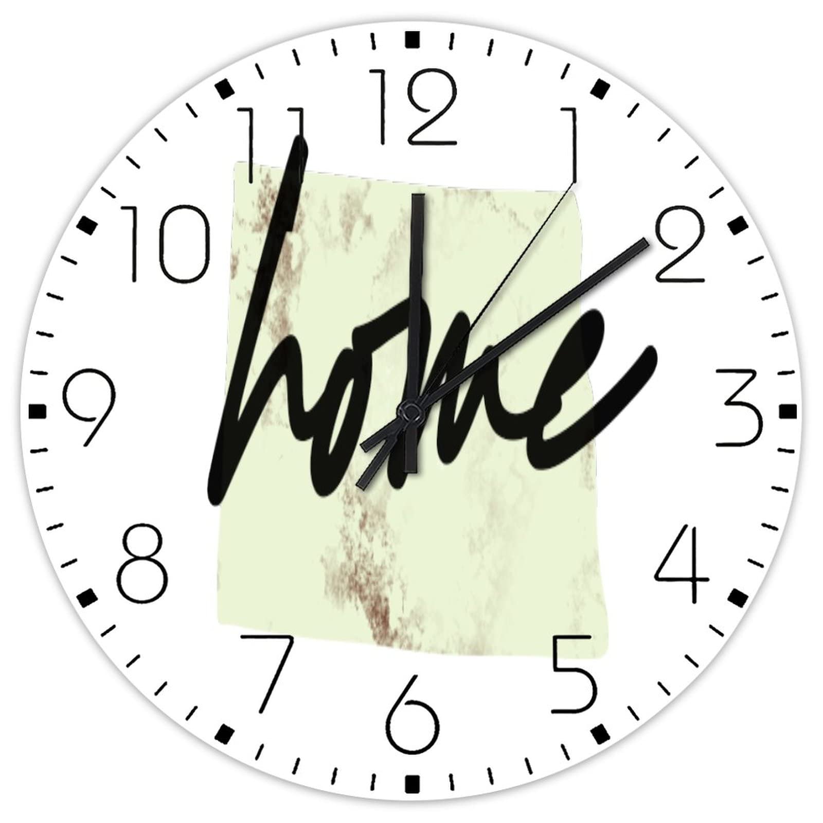 Horloge murale bois ronde et silencieuse 38,1 cm pendule design maison Dakota du Nord