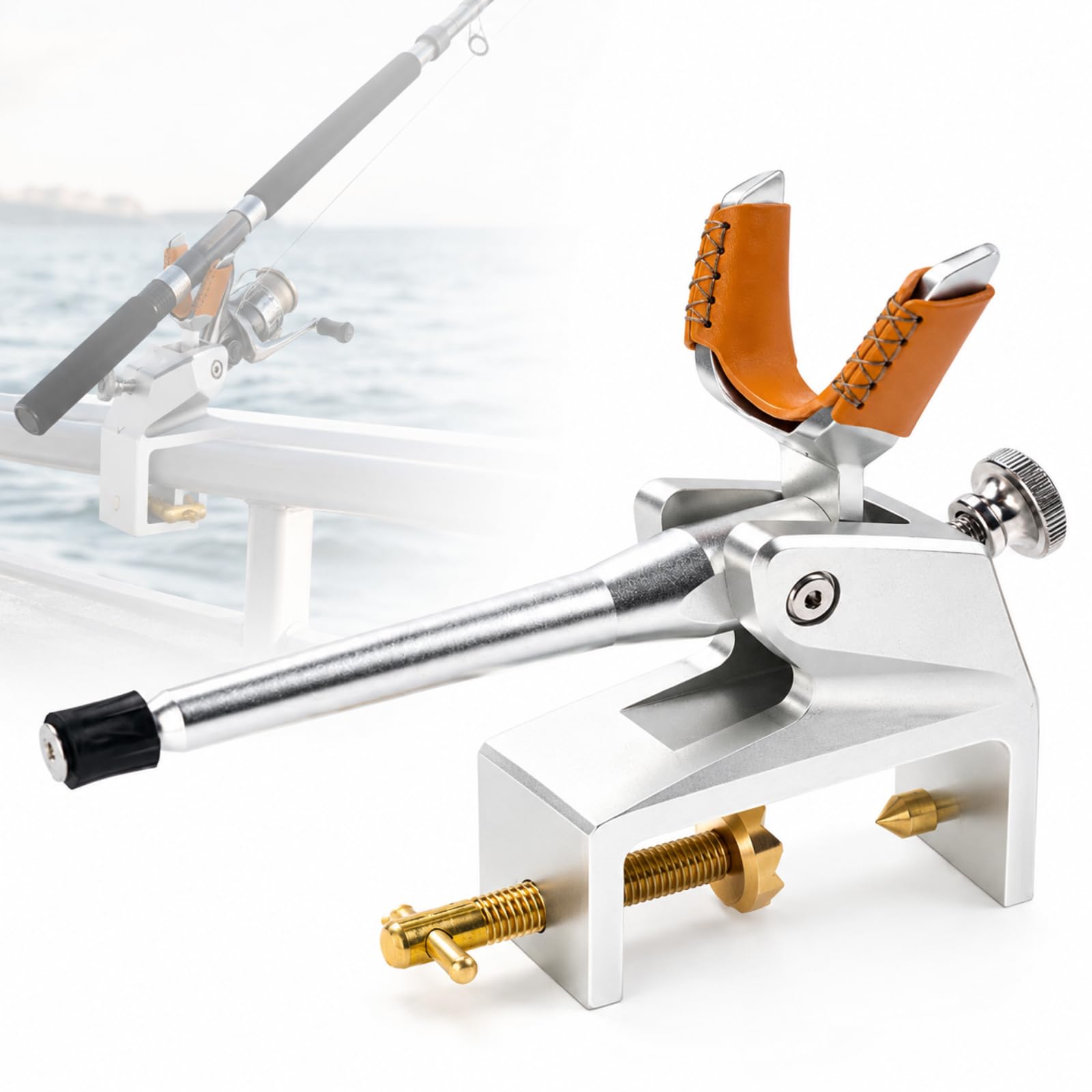 Soporte para Cañas De Pescar De Aleación De Aluminio con Abrazadera, Soporte Multiusos para Pesca En Puente con ángulo Ajustable A Mano para Pesca En Muelle