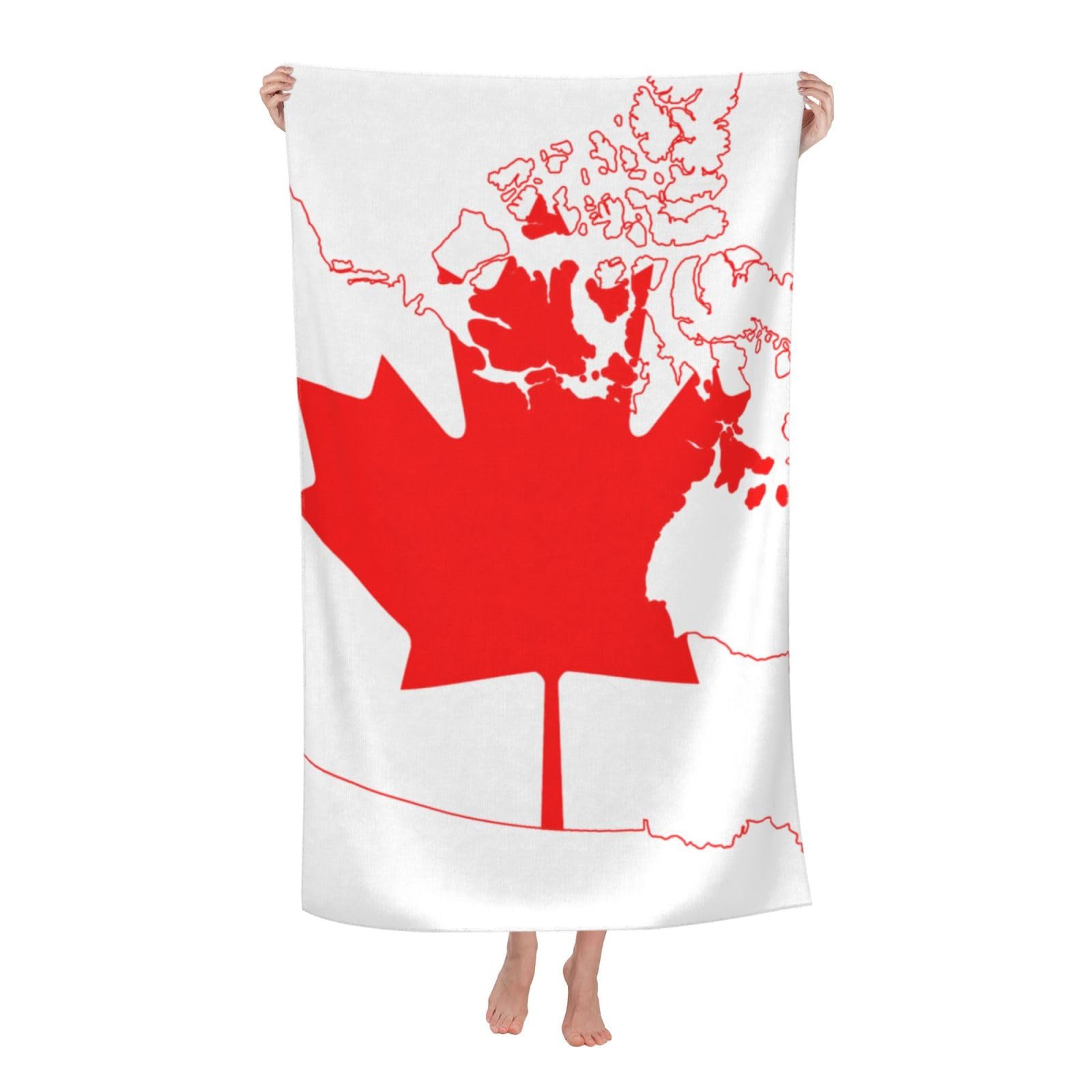 LSRCPD Beach Towel Canada Flag Map Microfiber Beach Towels Blanket Oversized Tropical Big Extra Large XL Pool Towels Quick Dry Sandproof for Women Girls Kids