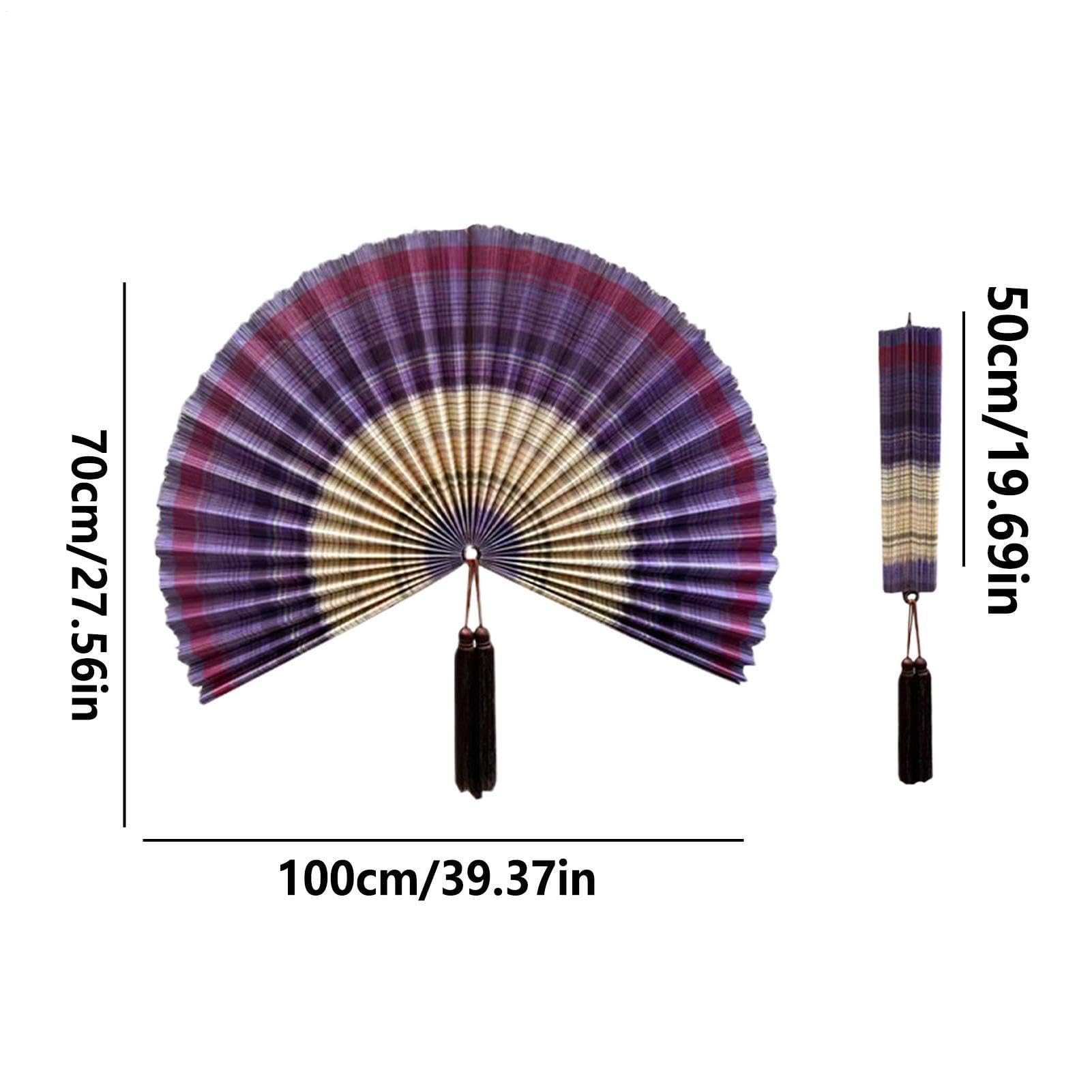 Fan Wall Art - 102 cm wiszące składane ozdoby, dekoracyjny wentylator ścienny z frędzlami - do salonu, sypialni, nad łóżko, akademik, biuro, hotel, restauracja