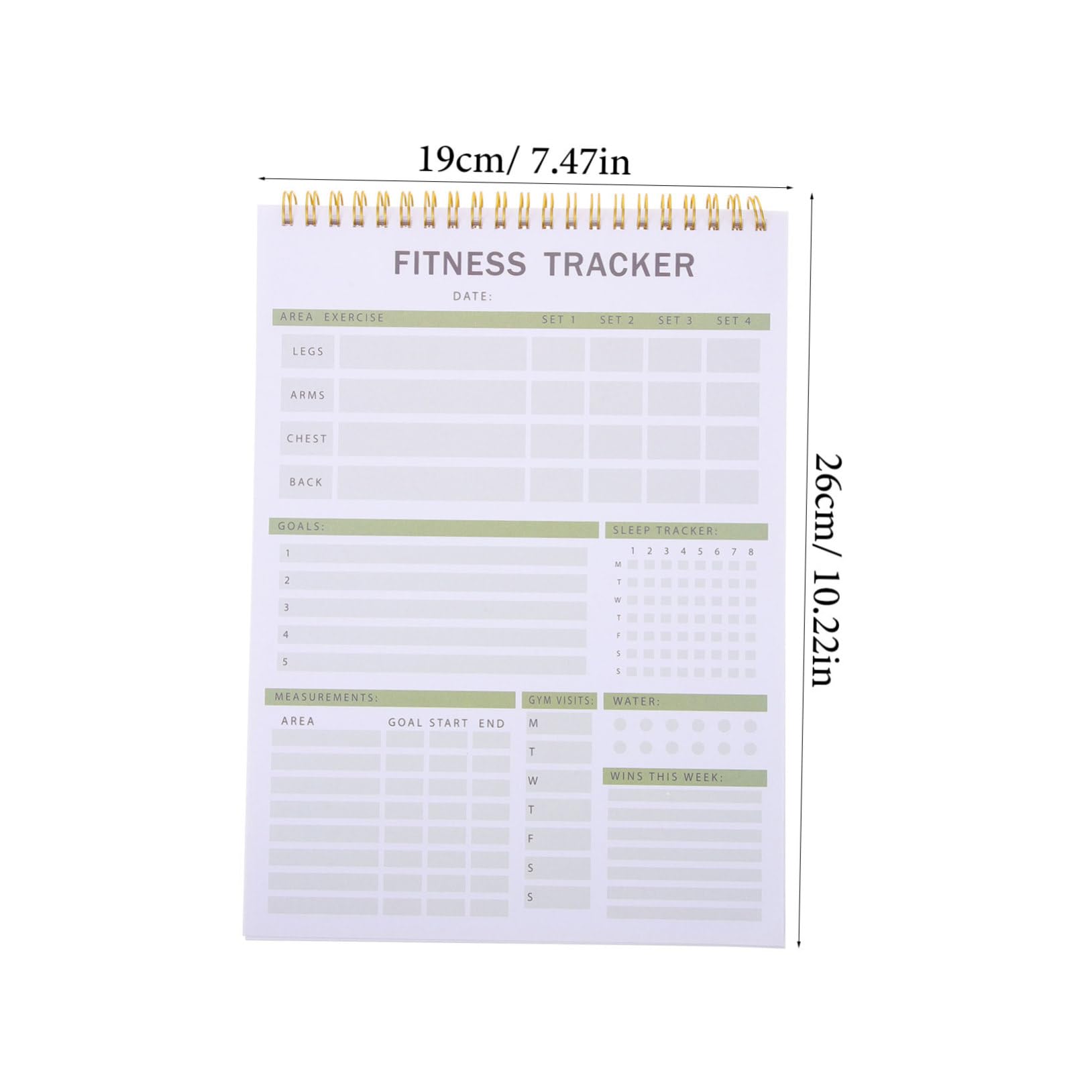 GALPADA Fitness Agenda Notebook Portable Workout Planner for Exercise Tracking Goal Setting and Habit Building Compact Fitness Schedule Notepad for Men and Women