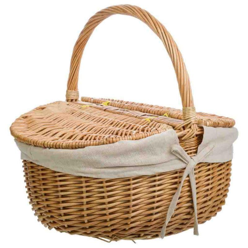 Wicker Basket Buff Lined, Multicoloured - Image 2