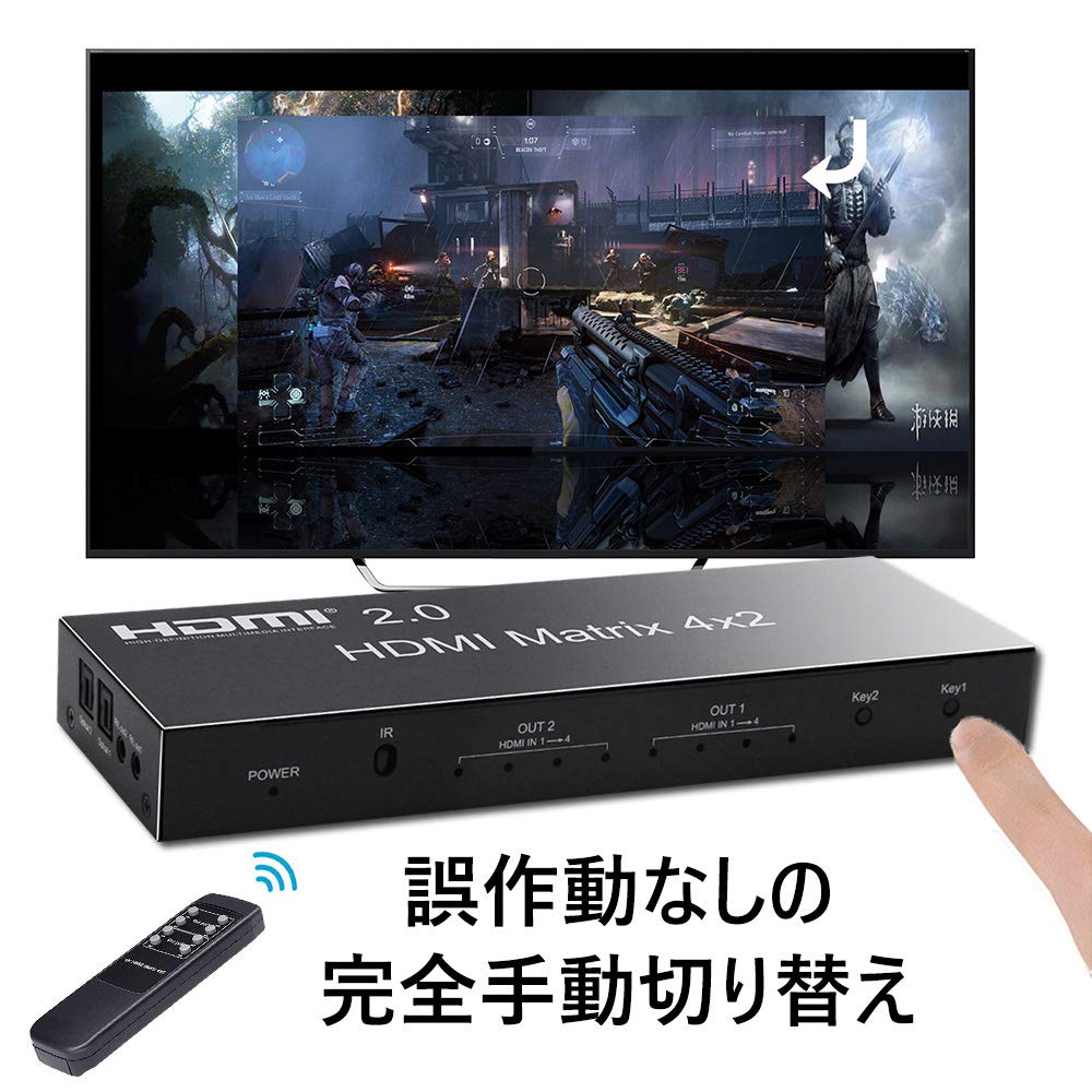 【新品未使用品】HDR HDMI True Matrix 4x2 Amazon | HDMIマトリックス 4入力2出力 スイッチ セレクター