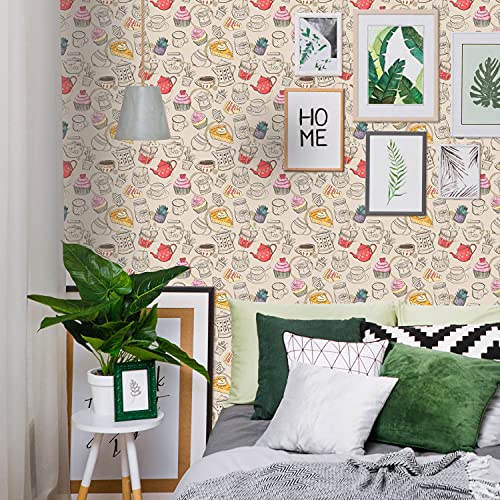 Image of Amazon Brand - Solimo PVC Self-Adhesive Wallpaper, Restaurant Theme, 41cm x 4.56m