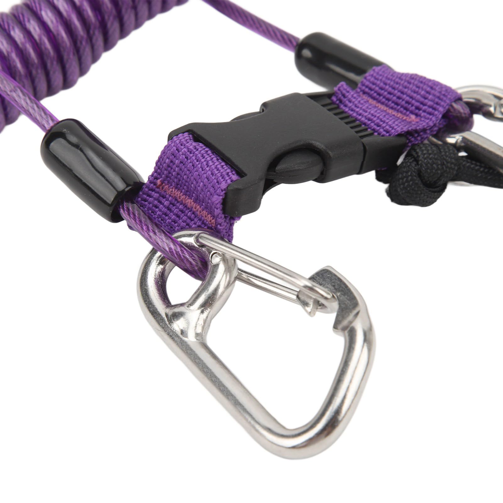 Fockety Cordino per Immersioni, Cordino a Spirale in Acciaio Inossidabile con Fibbia a sgancio rapido per Fotocamere e luci subacquee, Cinghia Anti smarrimento per Immersioni subacquee