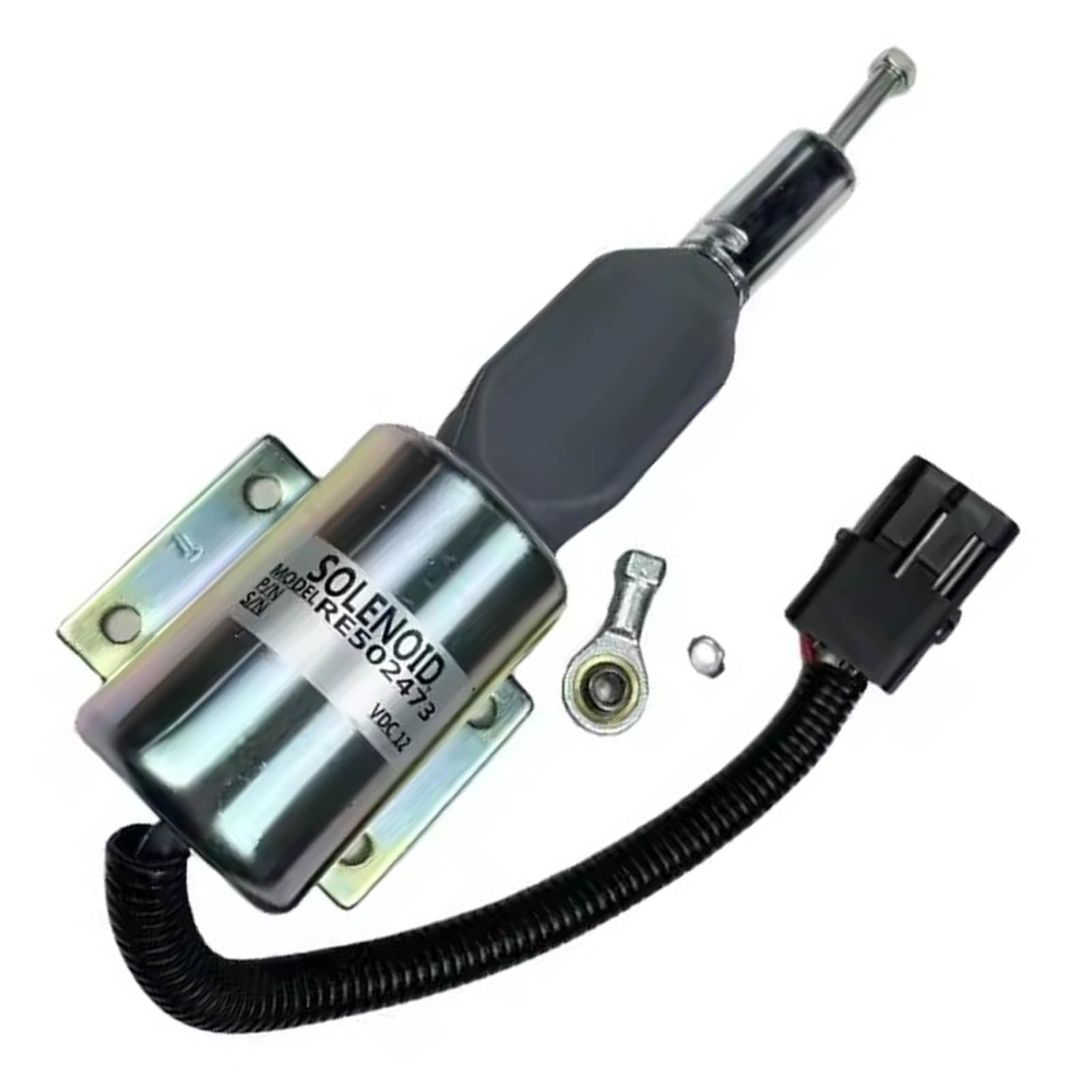 Nayuank Fuel Shutoff Solenoid 24V RE502474 3926412 RE516083 Fits For John Deere Excavator 120 160LC 200LC 230LC 230LCR 270LC Engine 4045HP051