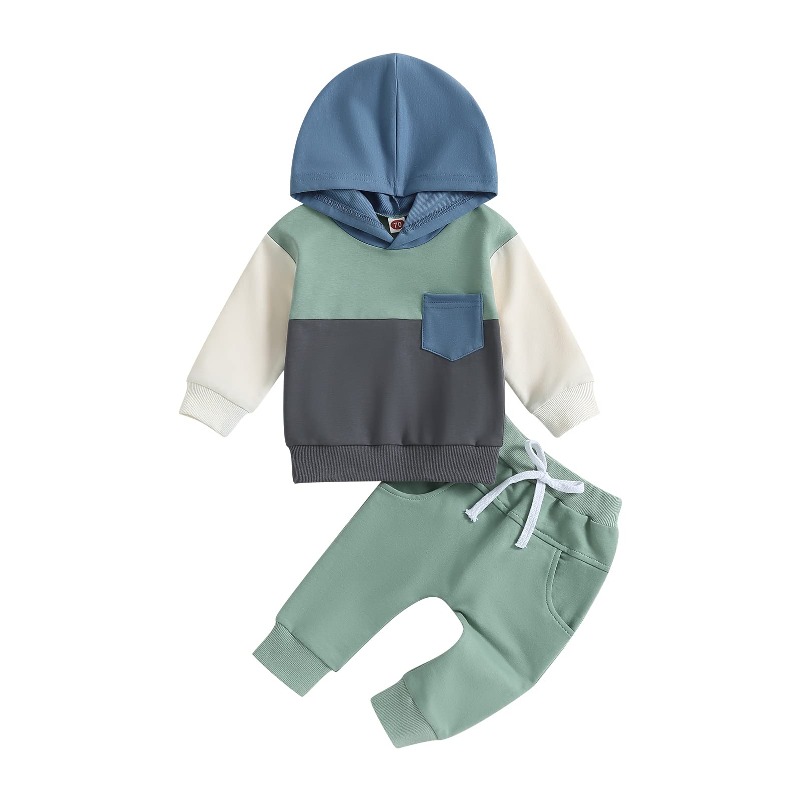 Ledy Champswiin Baby Boy Clothes Infant Hoodie Set Long Sleeve Sweatshirts with Elastic Pants 2Pcs Toddler Fall Winter
