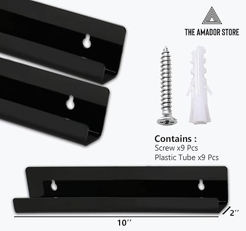 Miniatura 6 de The Amador Store Soporte de pared para discos de vinilo LP con tornillos y 1 destornillador, estante flotante de vinilo de 12 pulgadas para álbumes