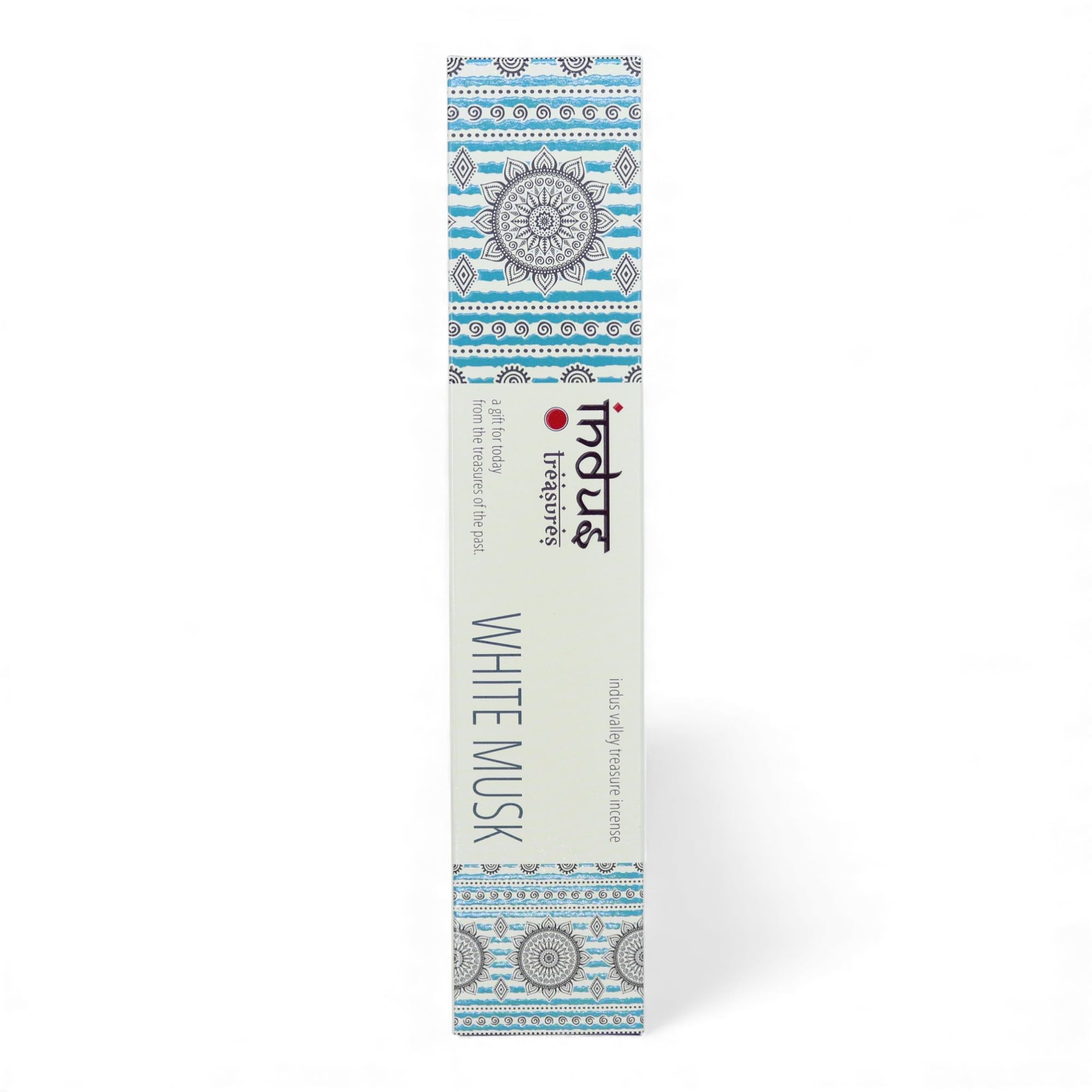 Indus Treasures White Musk Incense Sticks, Traditional Form, Pure Incense Material, Calming Aroma, 23cm Length