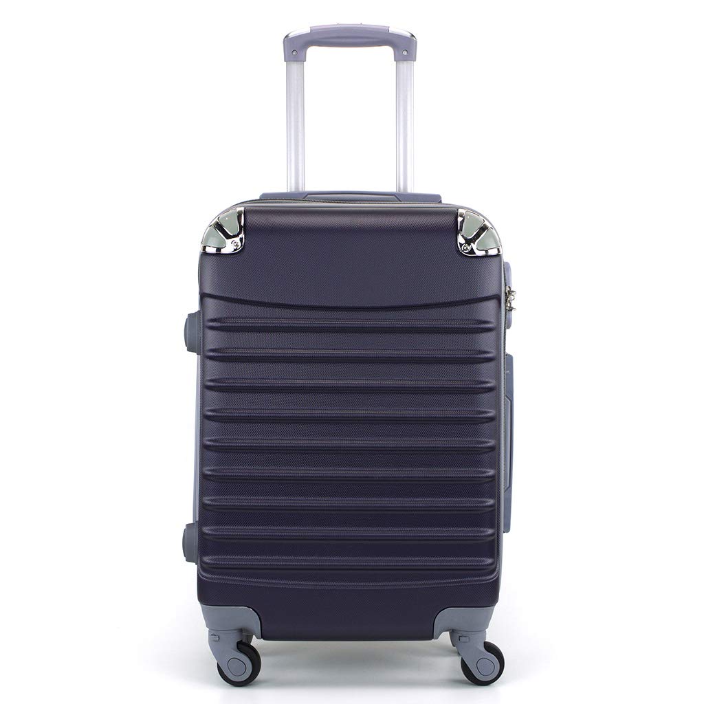 Desconocido Maleta de Cabina 20x35x55cm con Esquinas Plateadas (Azul Marino)