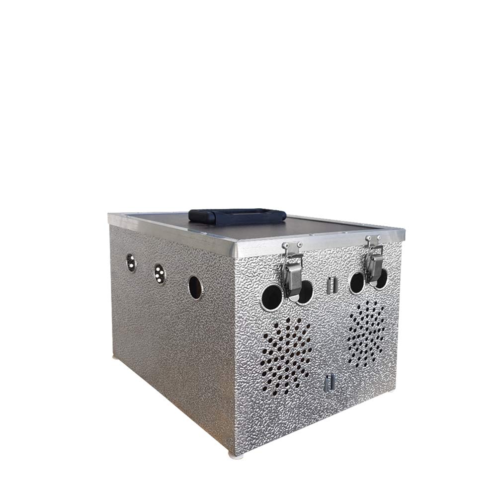 Breker Aluminium Transportbox für Kleintiere – 2 Abteile – Transportkorb mit Einzelverschlüssen – leichte & stabile Tiertransportkiste für Kaninchen, Nagetiere & Geflügel – hygienisch & robust