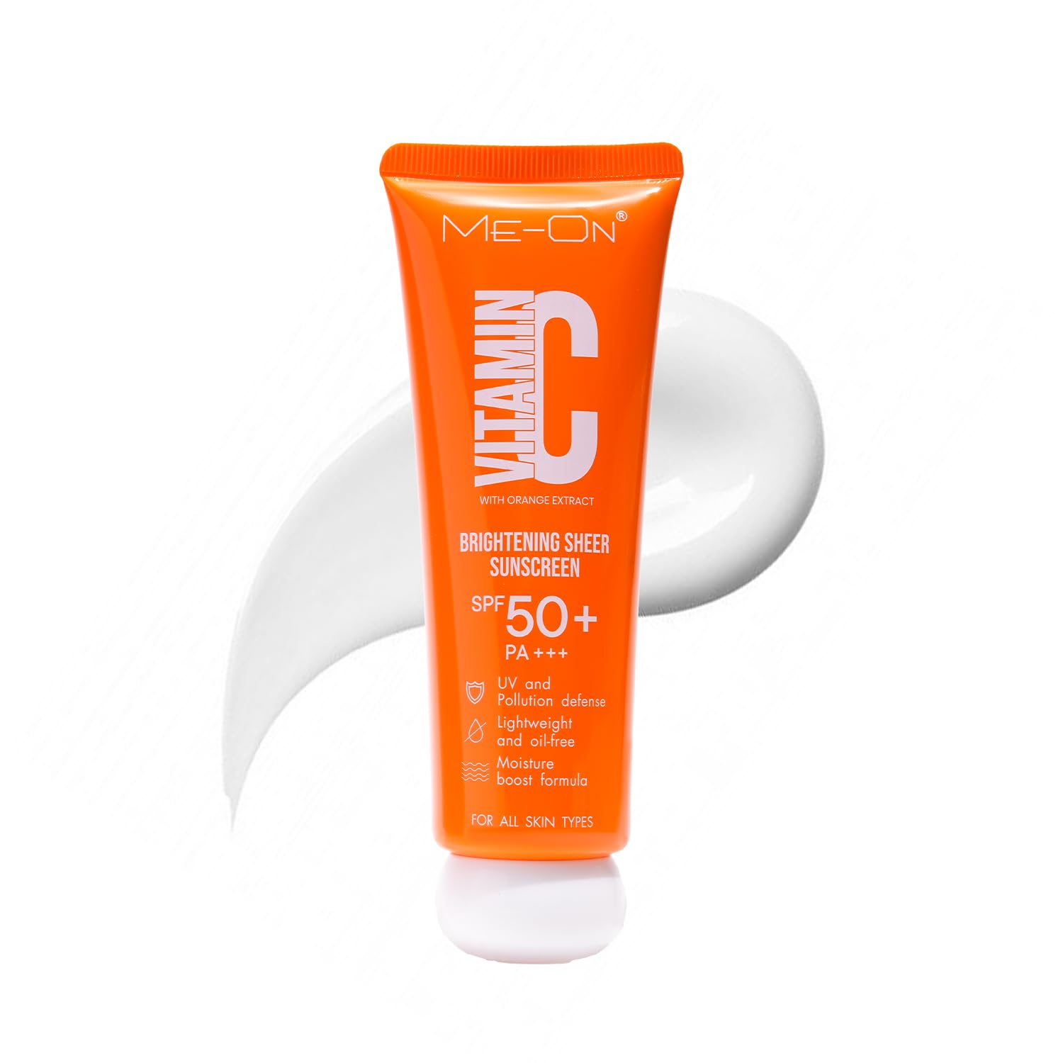 ME-ON Vitamin C Brightening Sheer Sunscreen with SPF50+ PA+++ | Oil-Free Formula | Lightweight | Moisturising | UV and Pol...