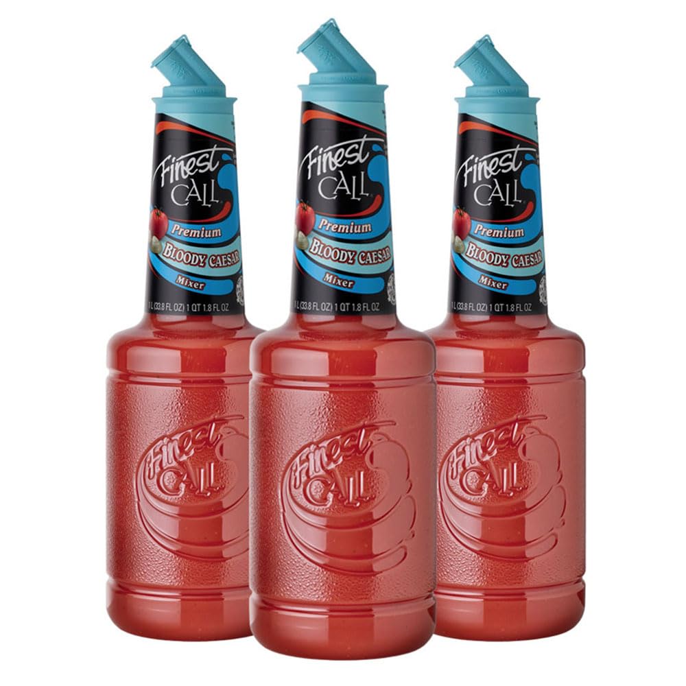Finest Call Premium Bloody Caesar Drink Mix, 1 Liter Bottle (33.8 Fl Oz), Pack of 3