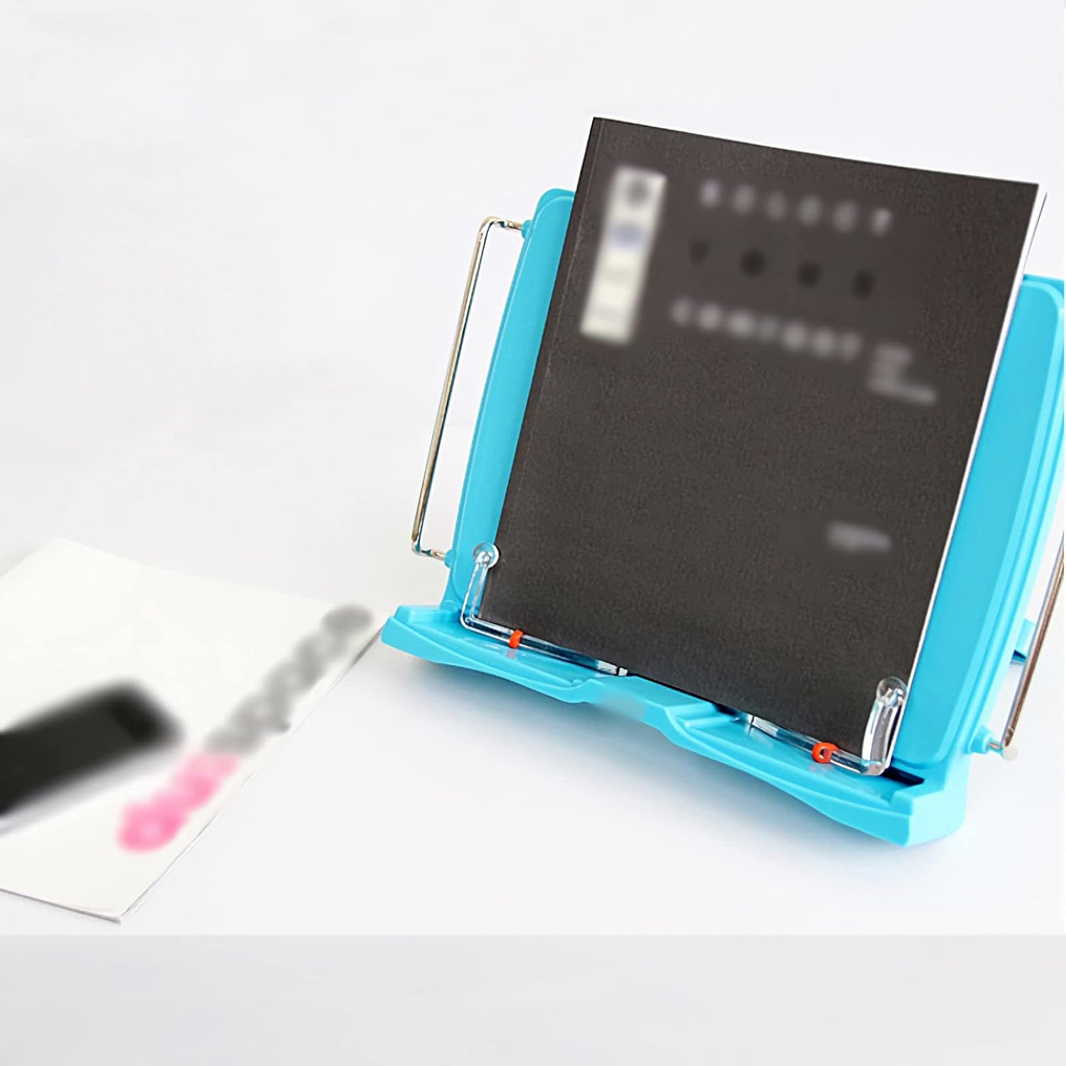 Book Stands and Holders for Reading Book Stands, Reading Rest Book Holder, Blue Cookbook Textbook Holder Portable Sturdy Bookstands for Home, School, Office, Library for Kitchen and Office