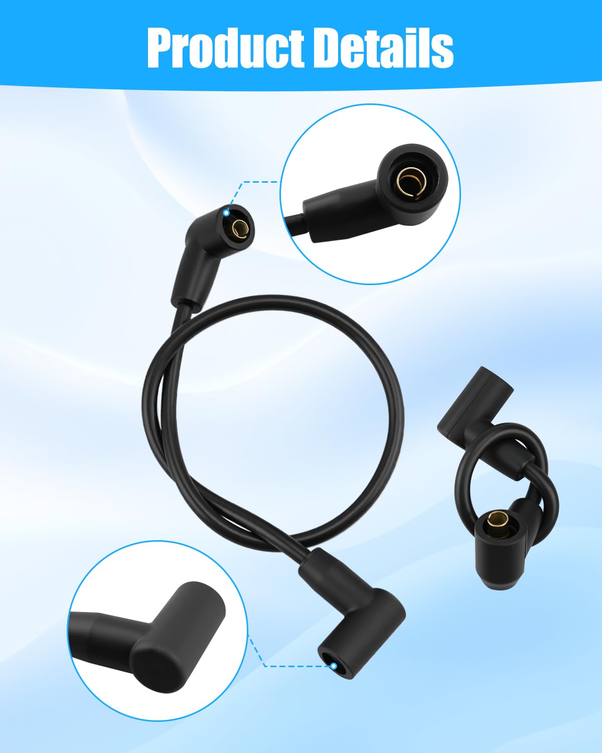 84-813715A2 Spark Plug Cable Set Fit for Mercury HT Lead Set 15 18 20 25HP Mercruiser, Replace 84-813715A3