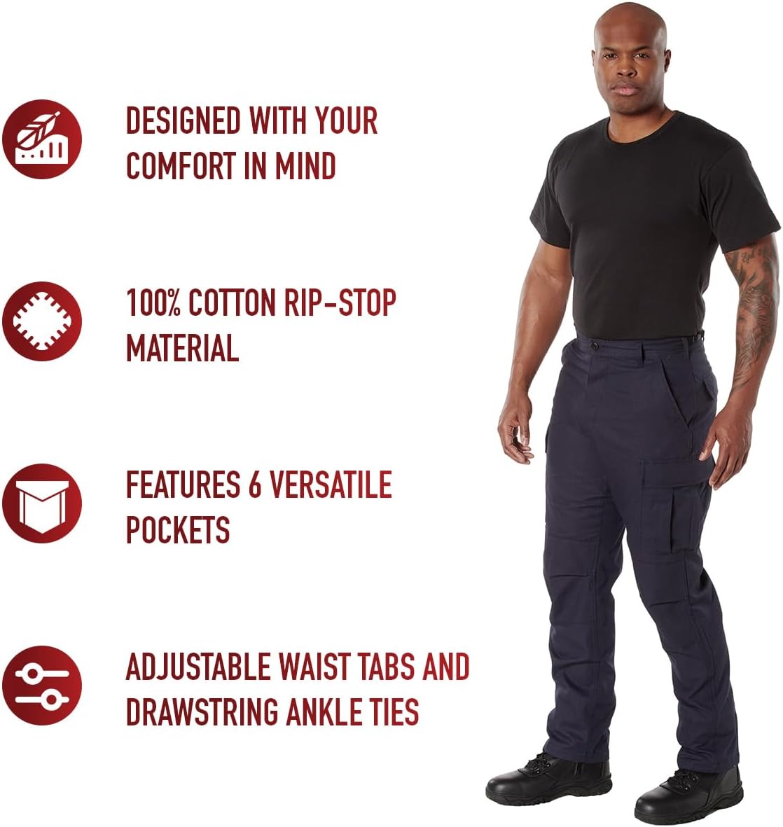 Rothco Rip-Stop BDU Cargo Pants - Durable and Versatile Outdoor Utility Wear