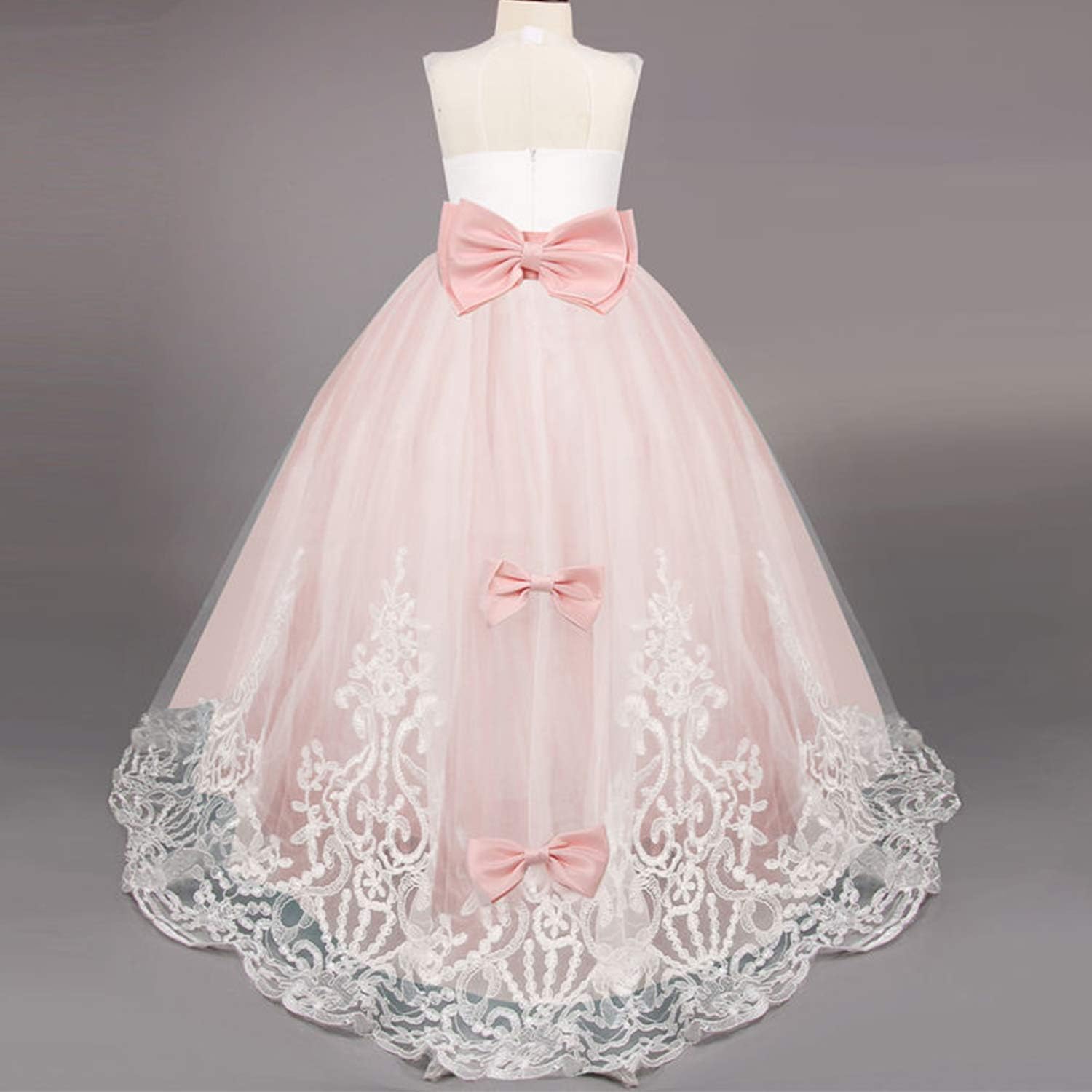Ragazze Pizzo Tulle Ricamato Principessa Lungo Prom Partito Abito Da Sfera Abiti Formale Principessa Vestito Belli Abiti Da Festa per Bambini Ragazza