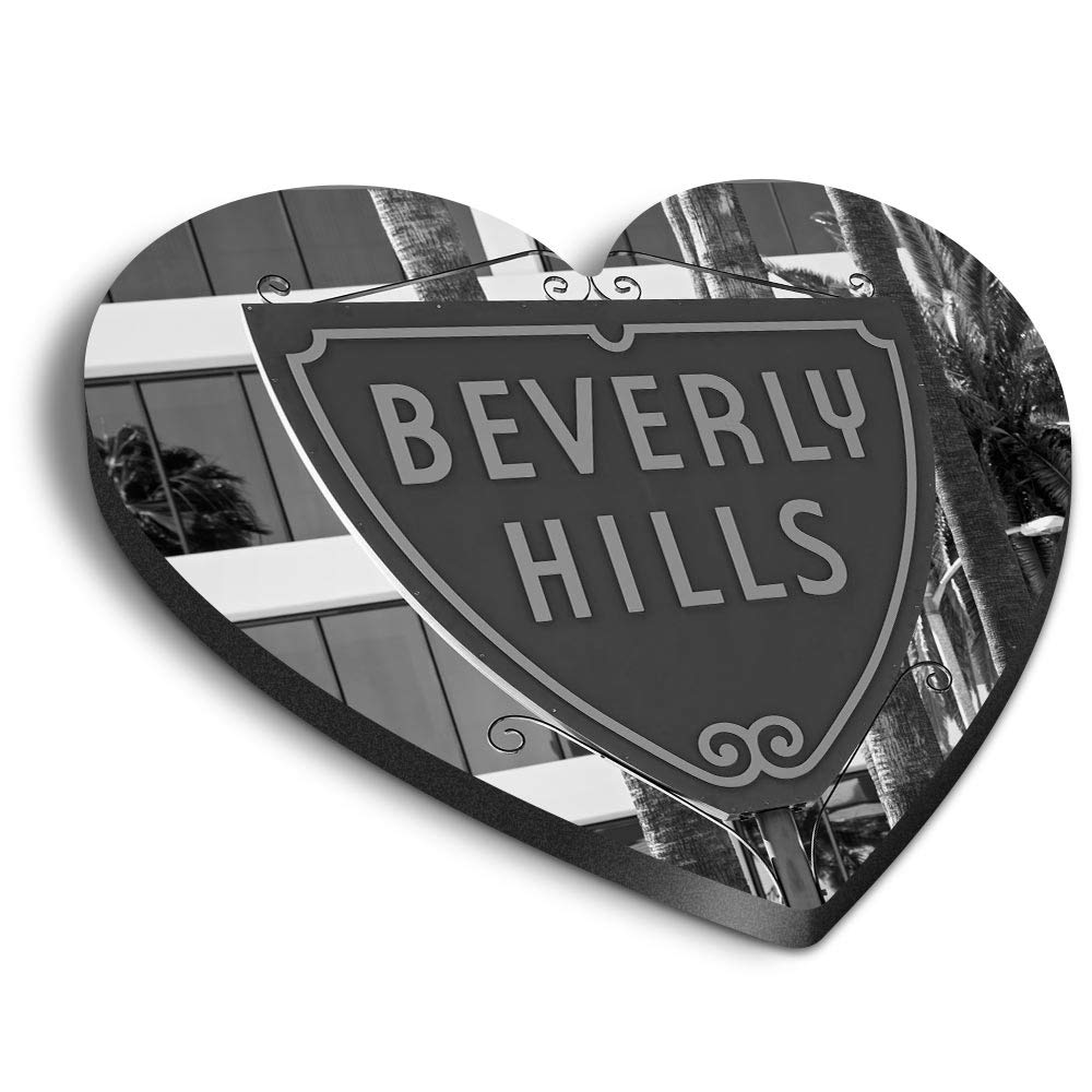 1 x Heart MDF Magnets - Beverly Hills Los Angeles USA America 41924