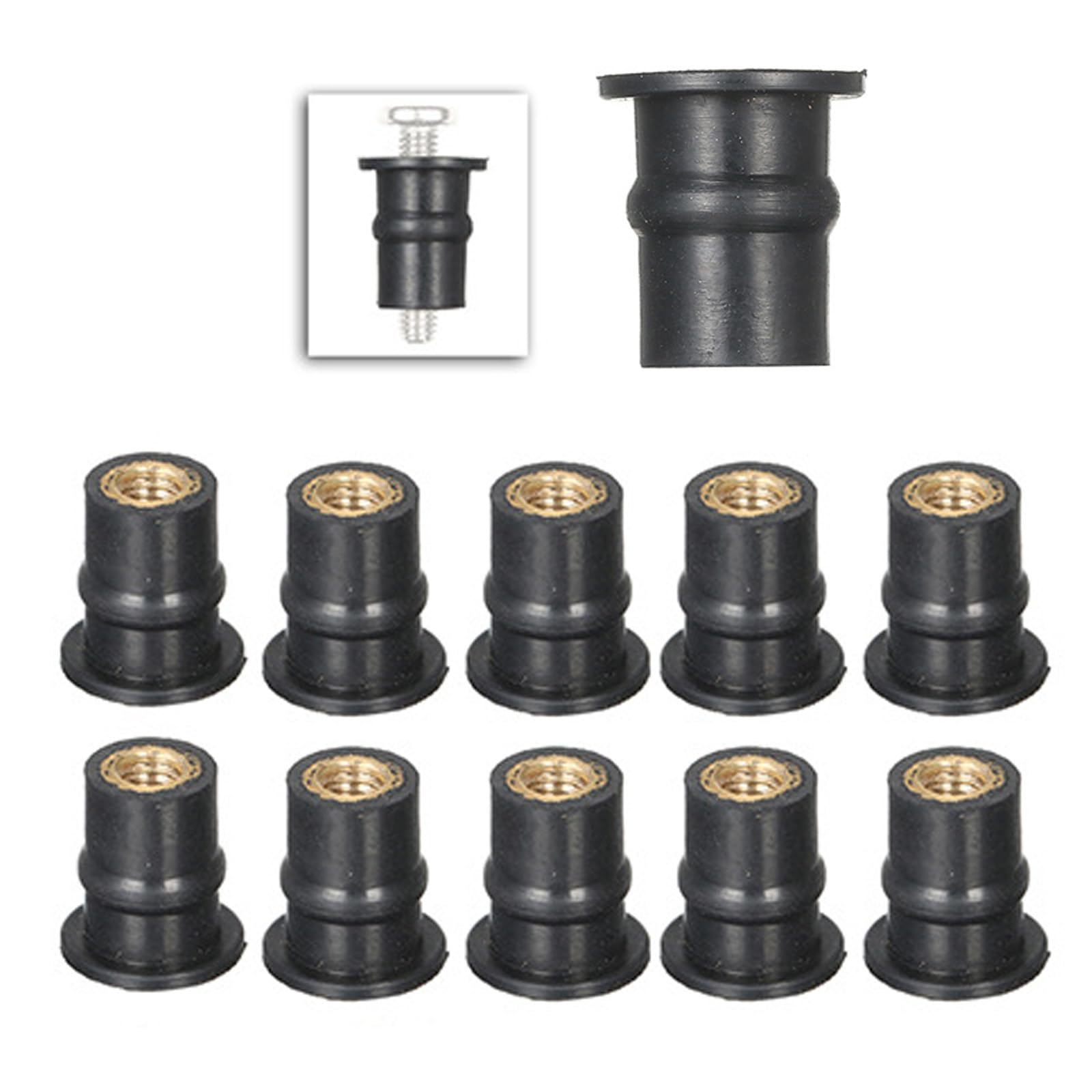 GIONAR 25 Pcs M5 Rubber Well Nuts for Motorcycle Windshields Durable Anti-Rust Fairing Windscreen Fastener Screw Nut - Image 3