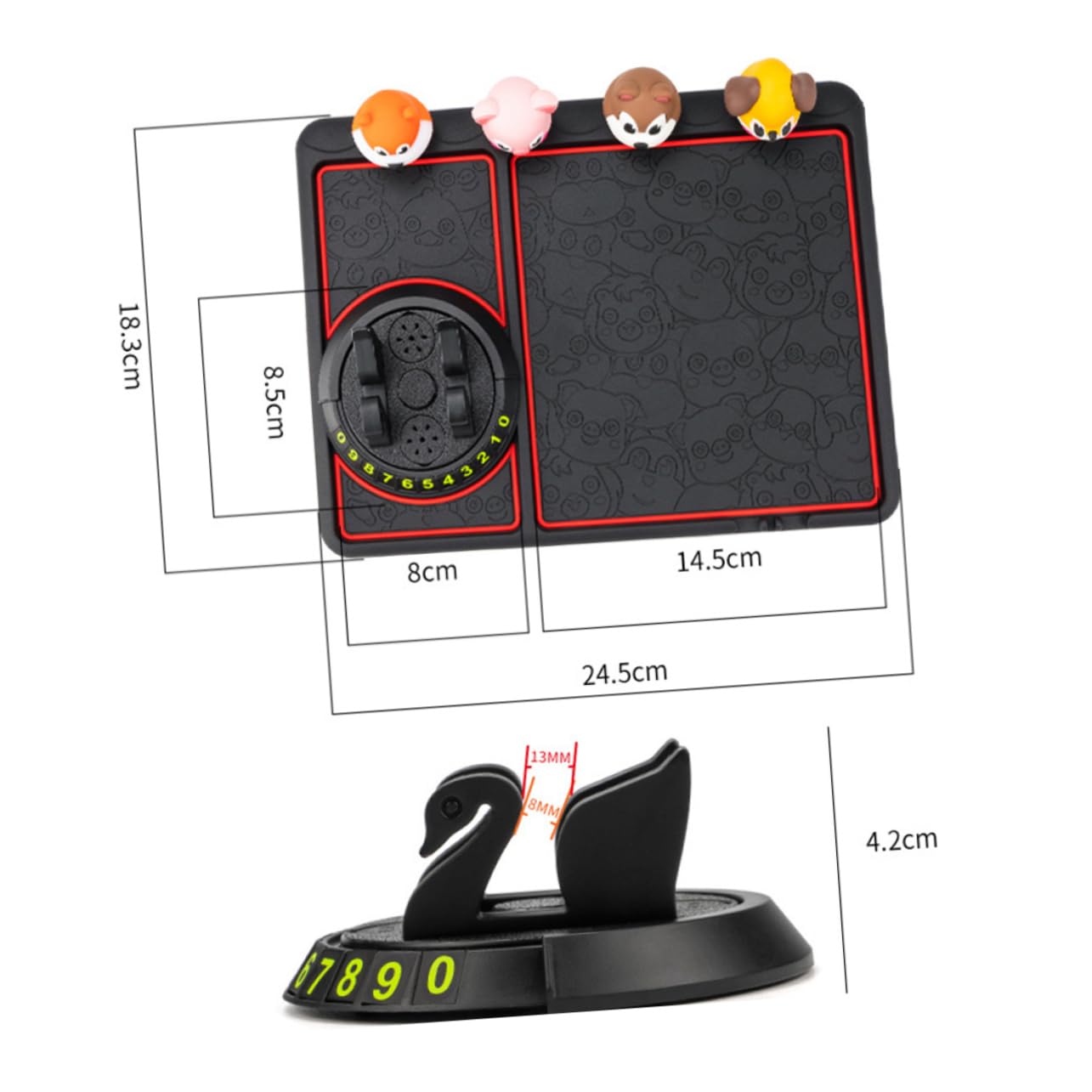 HOMSFOU Non Slip Car Dashboard Phone Holder Mat Slip Cushion for Cell Phones and Items Rotatable No Adhesive Required for All Vehicle Interiors