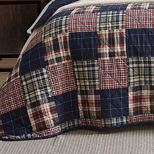 Eddie Bauer - Queen Quilt Set, Cotton Reversible Bedding With Matching Shams, Lightweight Home Decor For All Seasons (Madrona Navy/Red, Queen) #TOP2