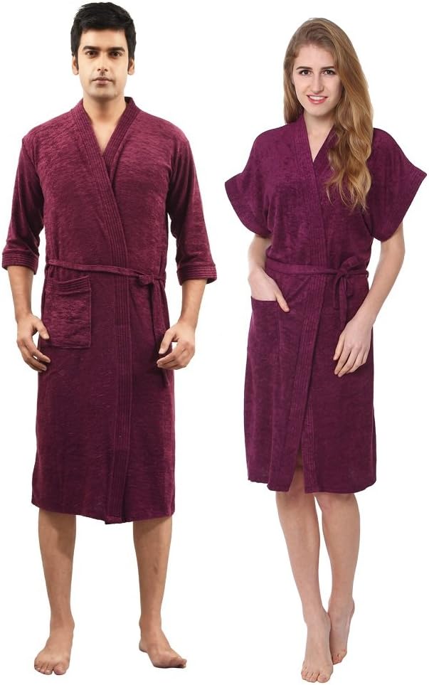 FeelBlue Unisex Combo Bathrobe (Pack of 2)