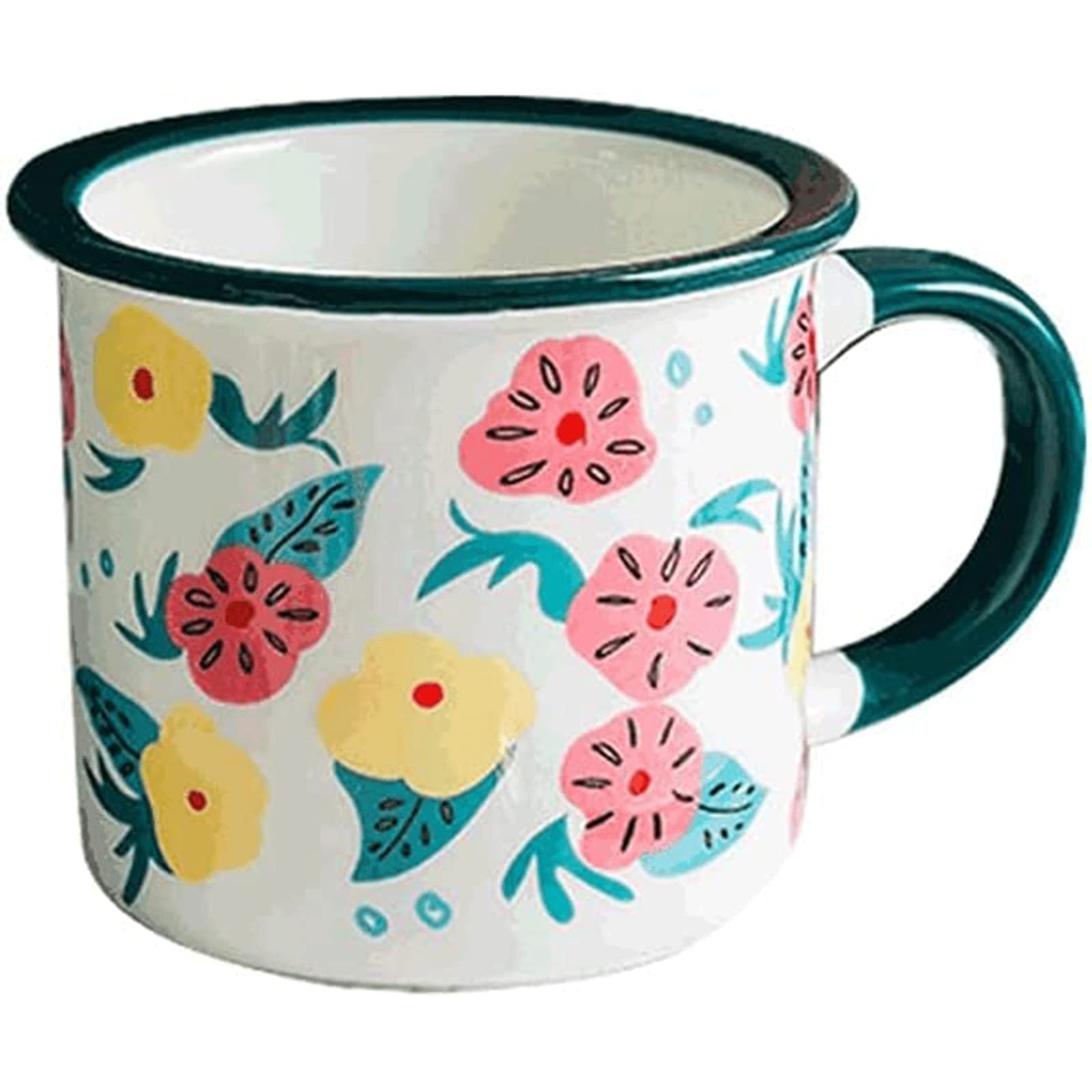 Habiba Becher Trinken 273ML Kaffeebecher, multifunktionaler Becher für Tee, heiße oder kalte Getränke, Emaille-Keramik-Kaffeetasse, Wiederverwendbare Getränketasse Exquisit