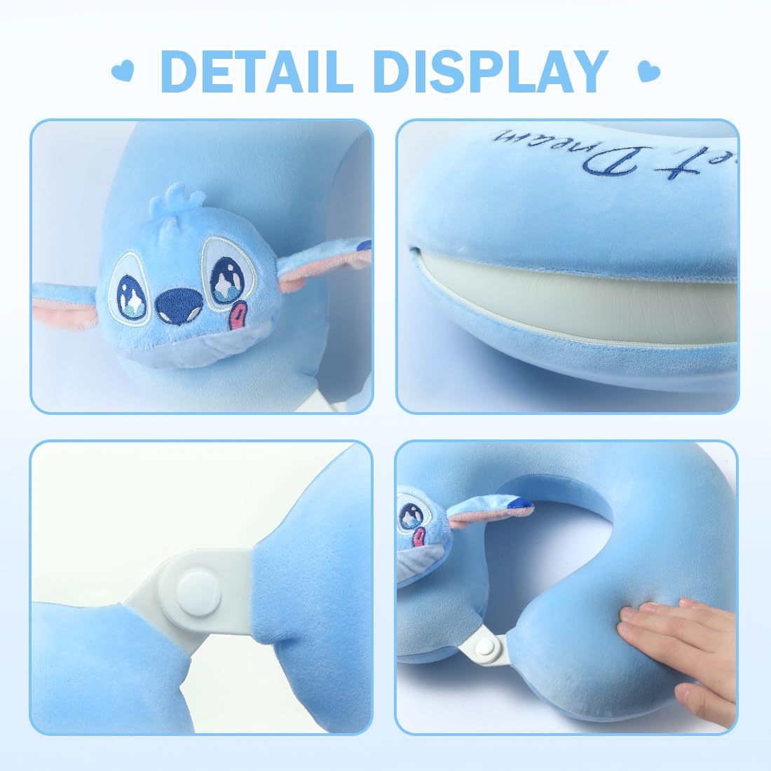 (2 Pack) Disney Lilo & Stitch 9" Plush Stuffed Animal + Travel Pillow Neck Pillow for Airplane Car Home