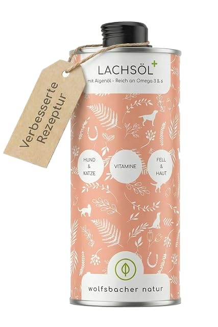 Omega 3 y 6 Lachsöl Plus con Aceite de Algas para Perros y Gatos 250ml - Alto Contenido en EPA y DHA