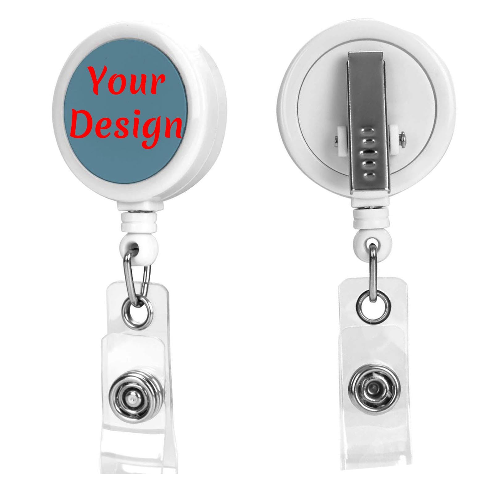 Personalized Retractable ID Badge Holder Clip Custom Badge Reel with Your Photo for Office Worker Teacher Medical Staffs Nurse Doctor