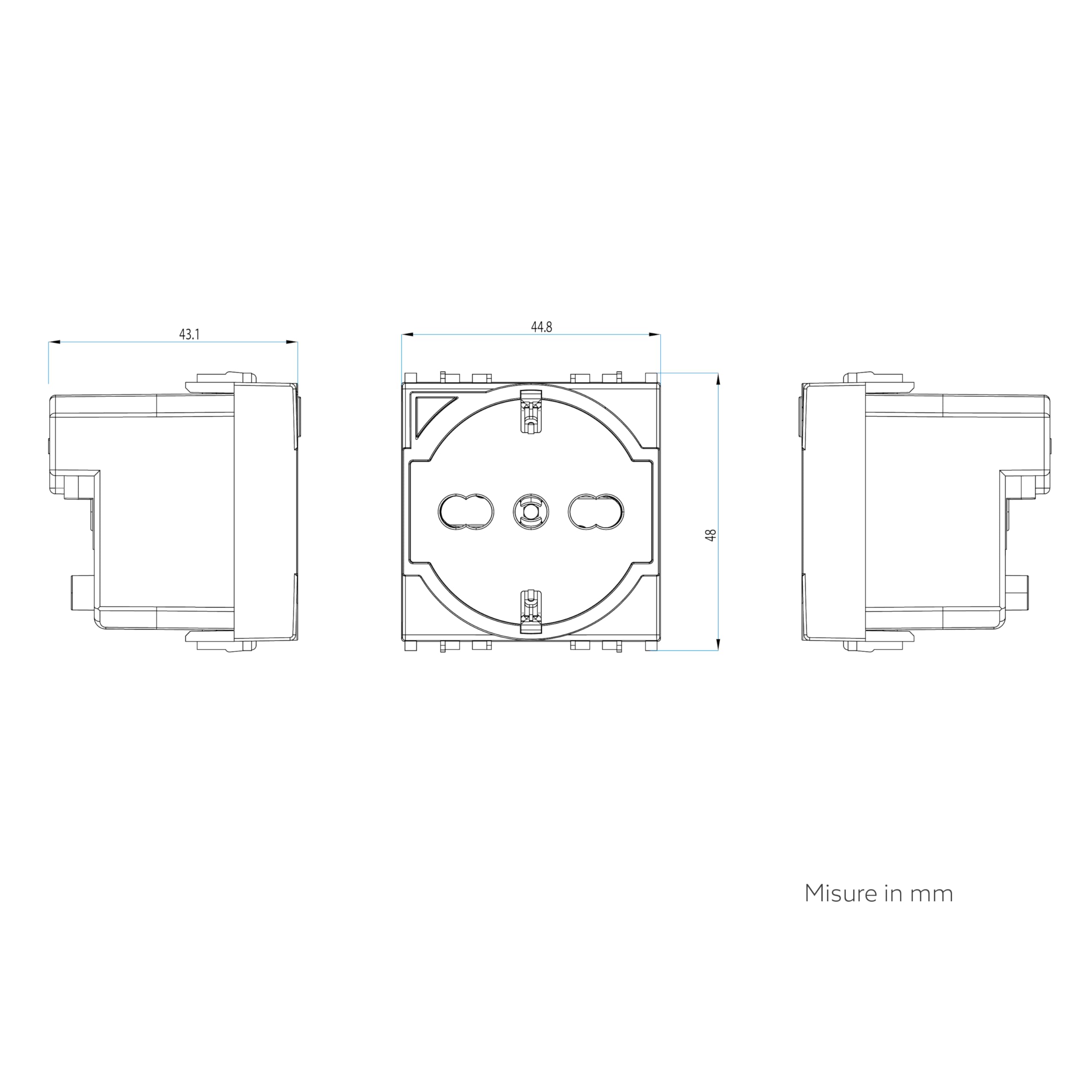 4box - Presa Smart P40 S compatibile con Vimar® Plana™. Colore Bianco. Connessa tramite WiFi, controllabile con App 4box e assistenti vocali Amazon Alexa e Google Home.