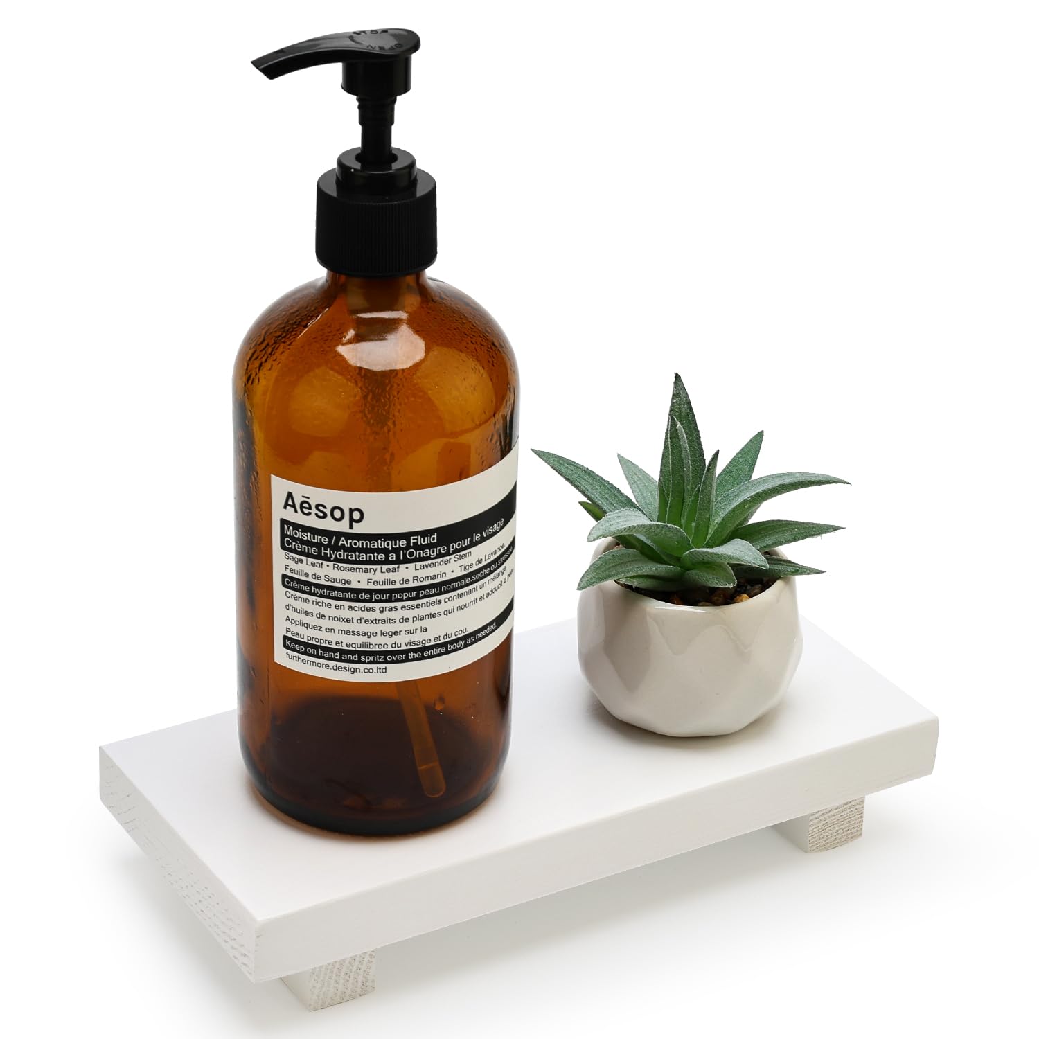 Amazon.com: White Bathroom Counter Tray Organizer Small Wooden Risers ...