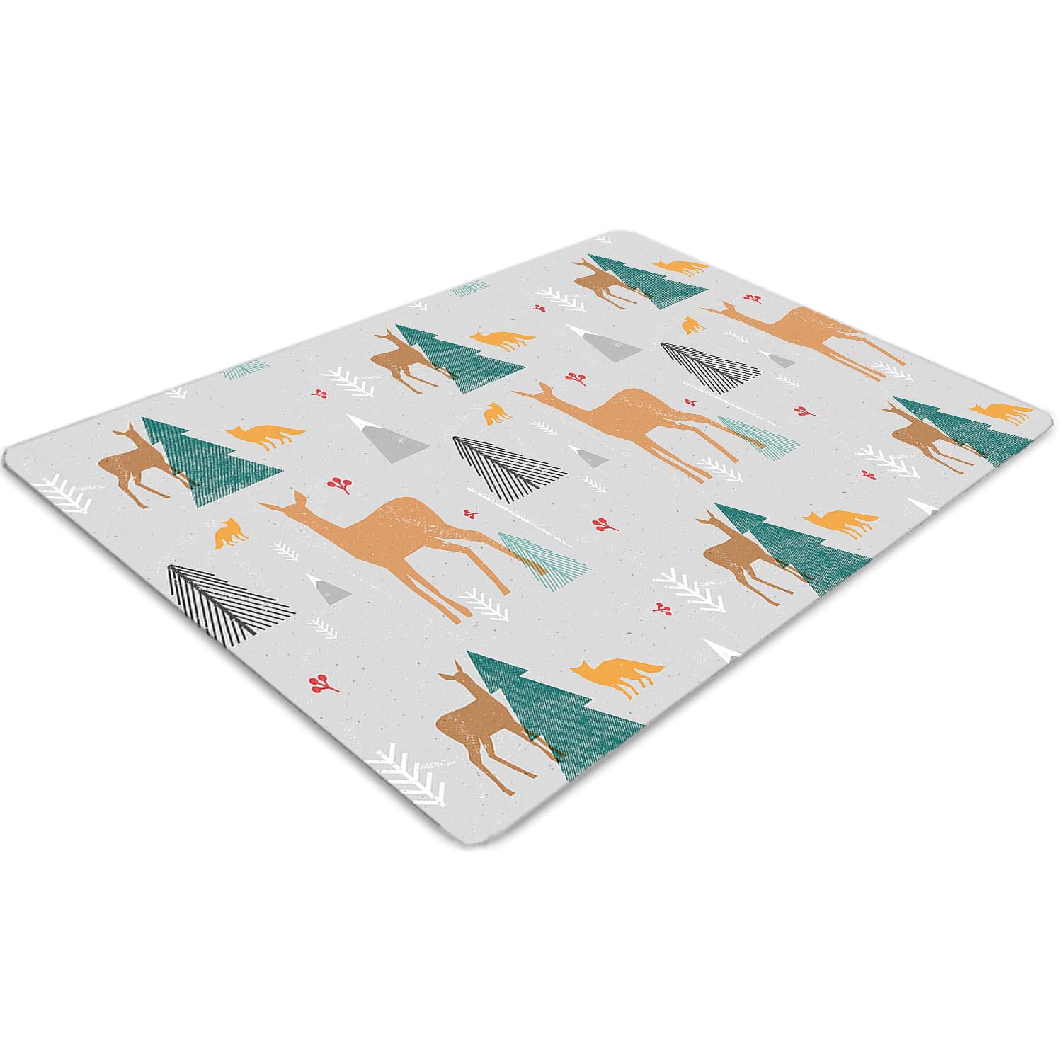Tapis de chaise 100x70 cm animaux de la forêt en PVC rectangulaire pour bureau