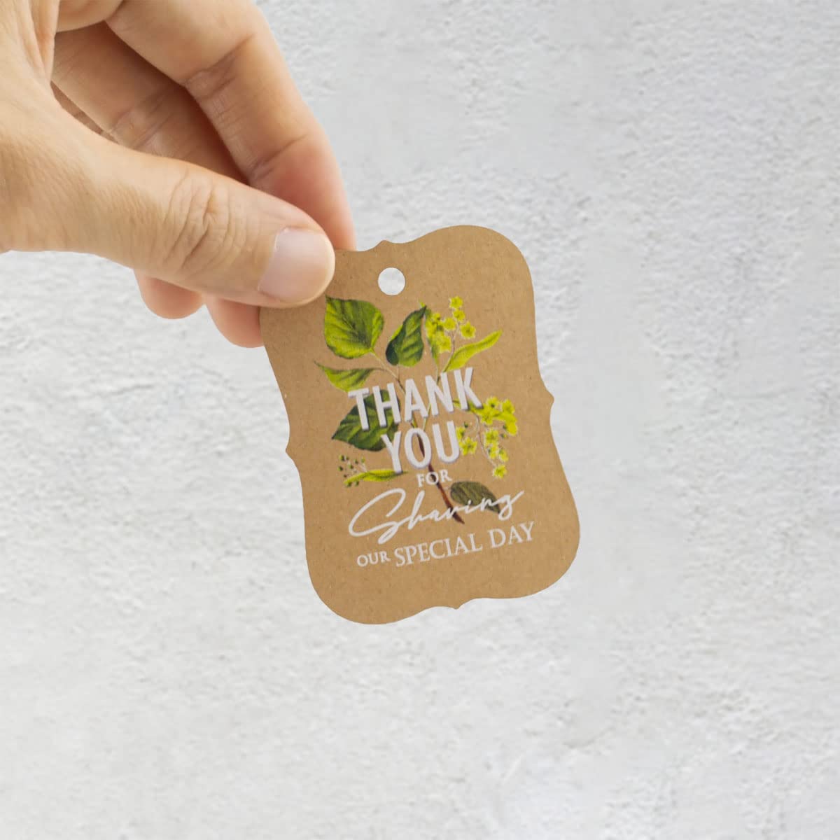 Summer-Ray 50pcs Thank You for Sharing Our Special Day Tags Wedding Bridal Shower Favours Gift Tags with Floral Theme (Kraft Brown) - Image 4