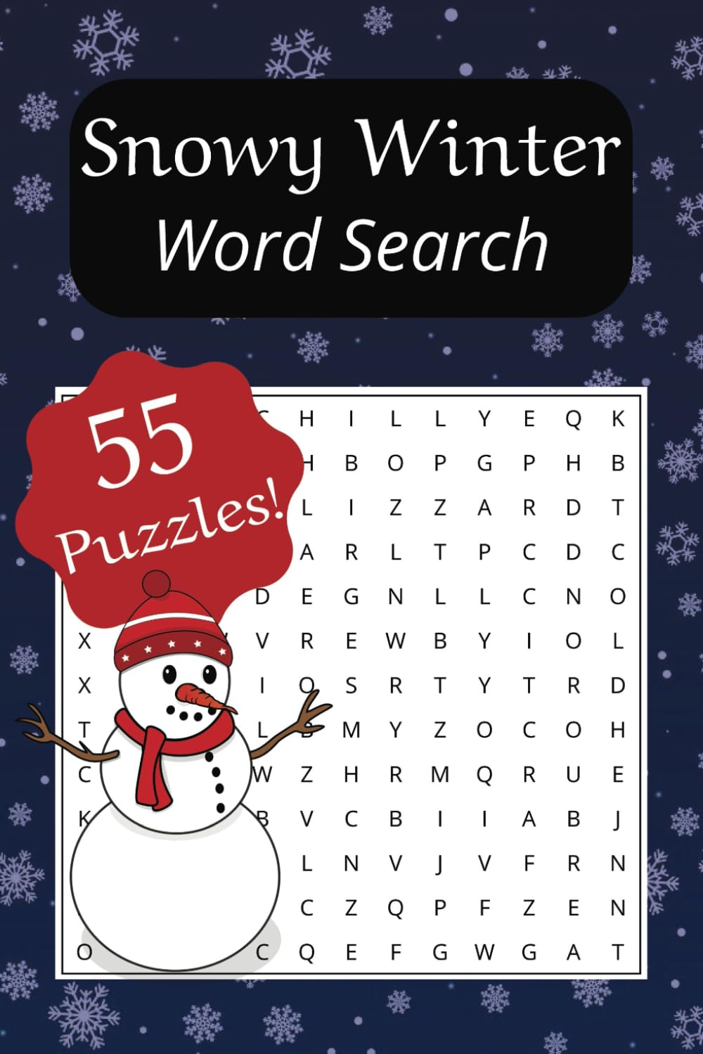 Snowy Winter Word Search Winter themed word find puzzle for adults