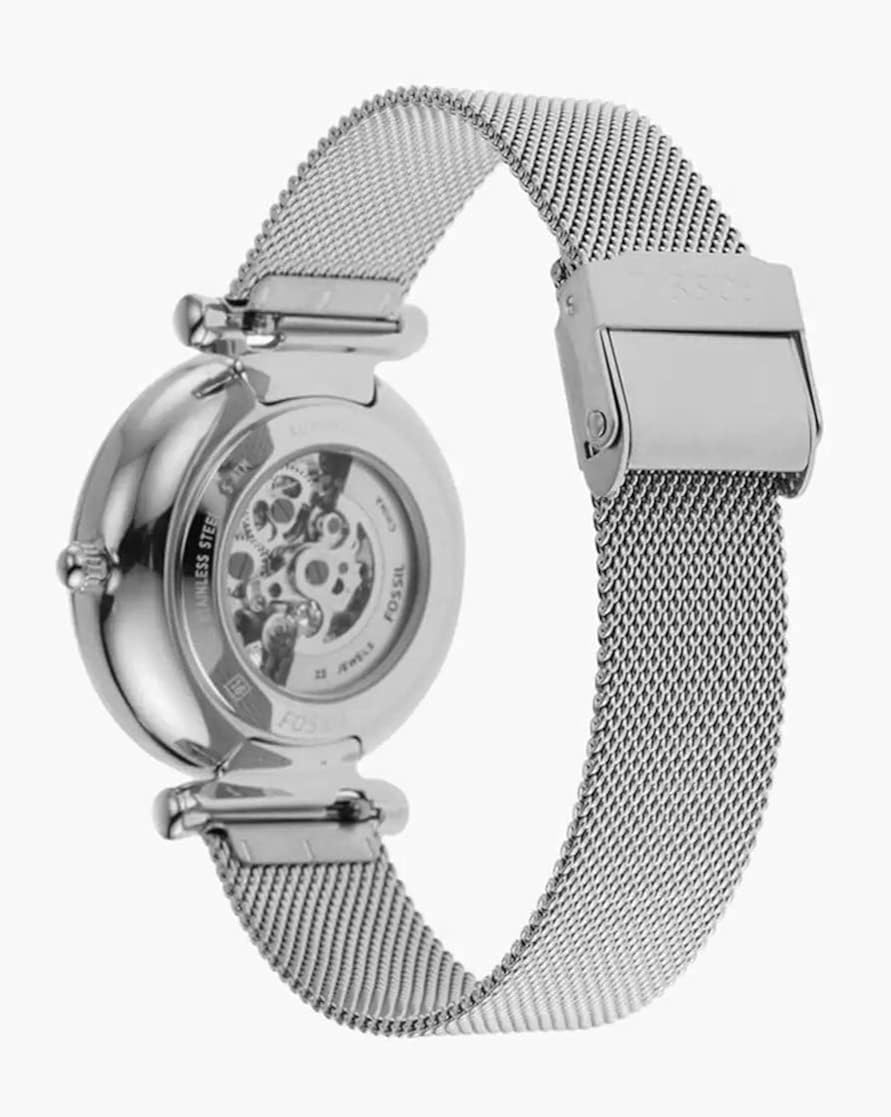 Fossil - Orologio da Donna Carlie, cassa da 35 mm, movimento automatico, cinturino in maglia di acciaio inossidabile Fossil - Orologio da Donna Carlie, cassa da 35 mm, movimento automatico, cinturino in maglia di acciaio inossidabile