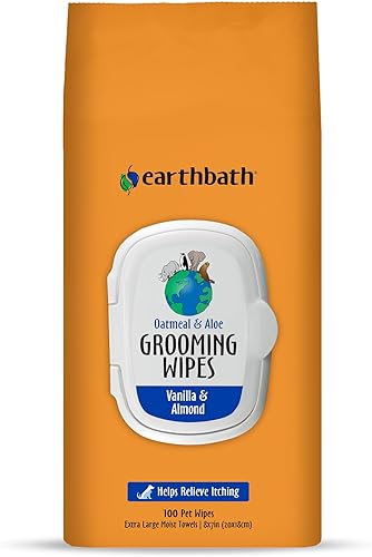 earthbath, Toallitas de aseo de avena y aloe, toallitas para perros para patas y traseros, las mejores toallitas para mascotas para perros y gatos,