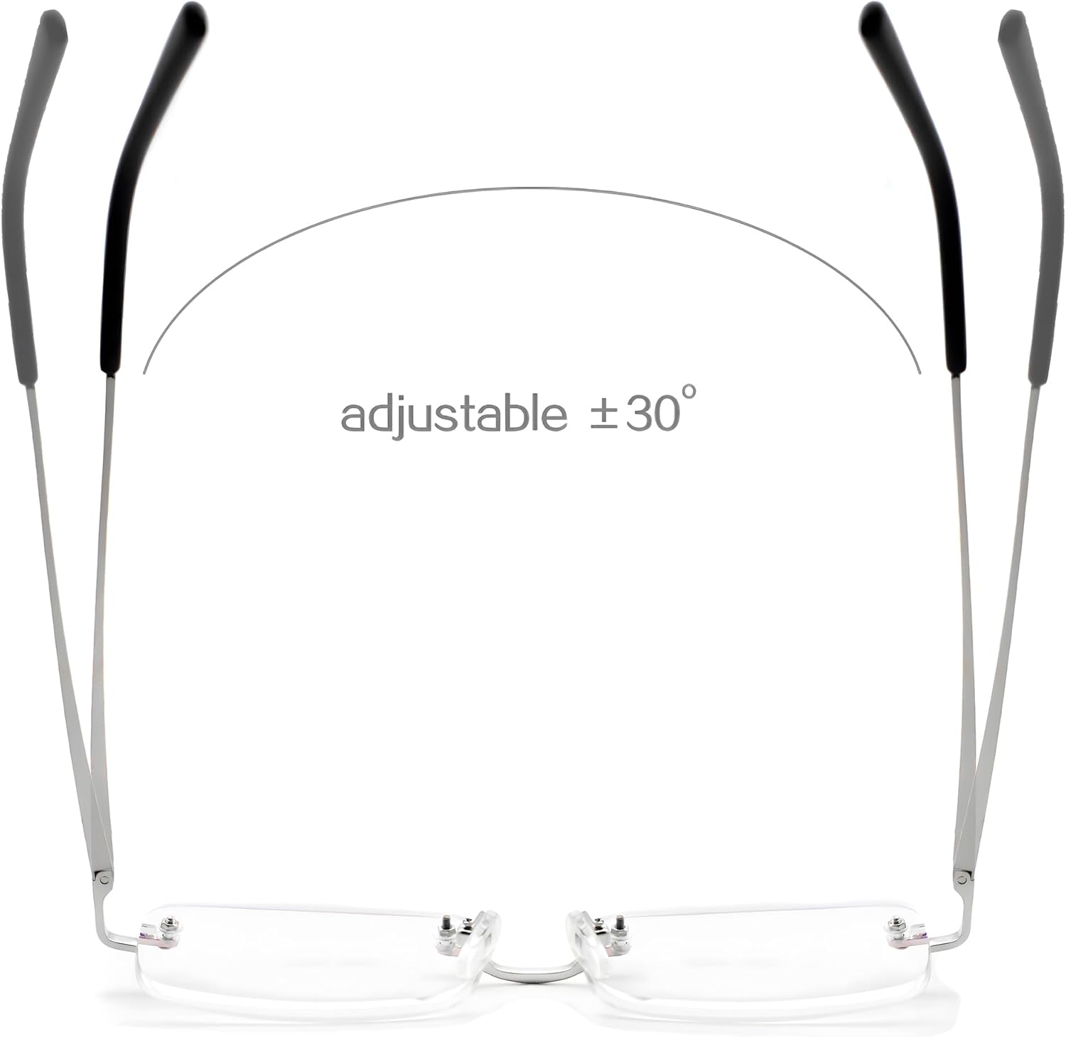 Rimless Reading Glasses - Blue Light Blocking Frameless Readers with Spring Hinge for Women Men 2 Pairs 1.25 - Image 3